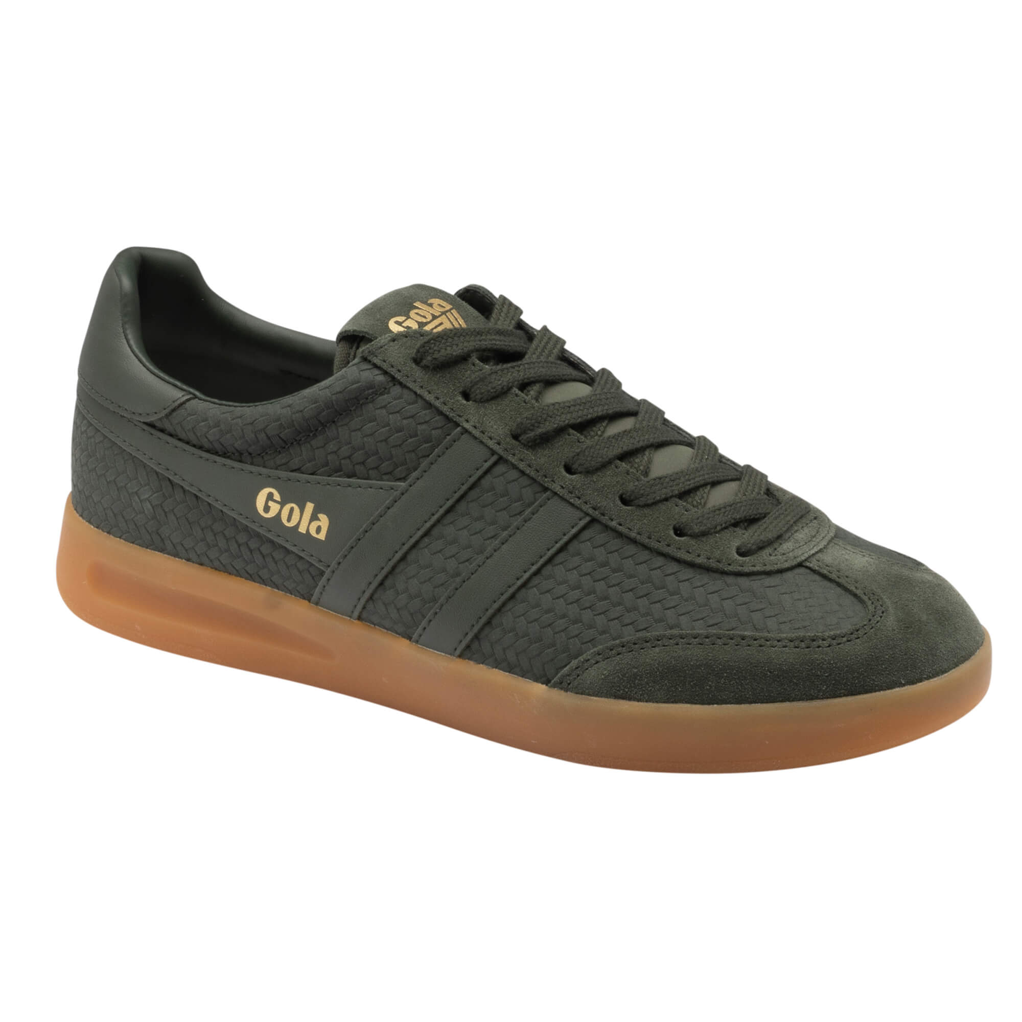 gola-cyclone-marque-herren-trainer-dunkelkhaki-wildleder-gum-sohle image 2