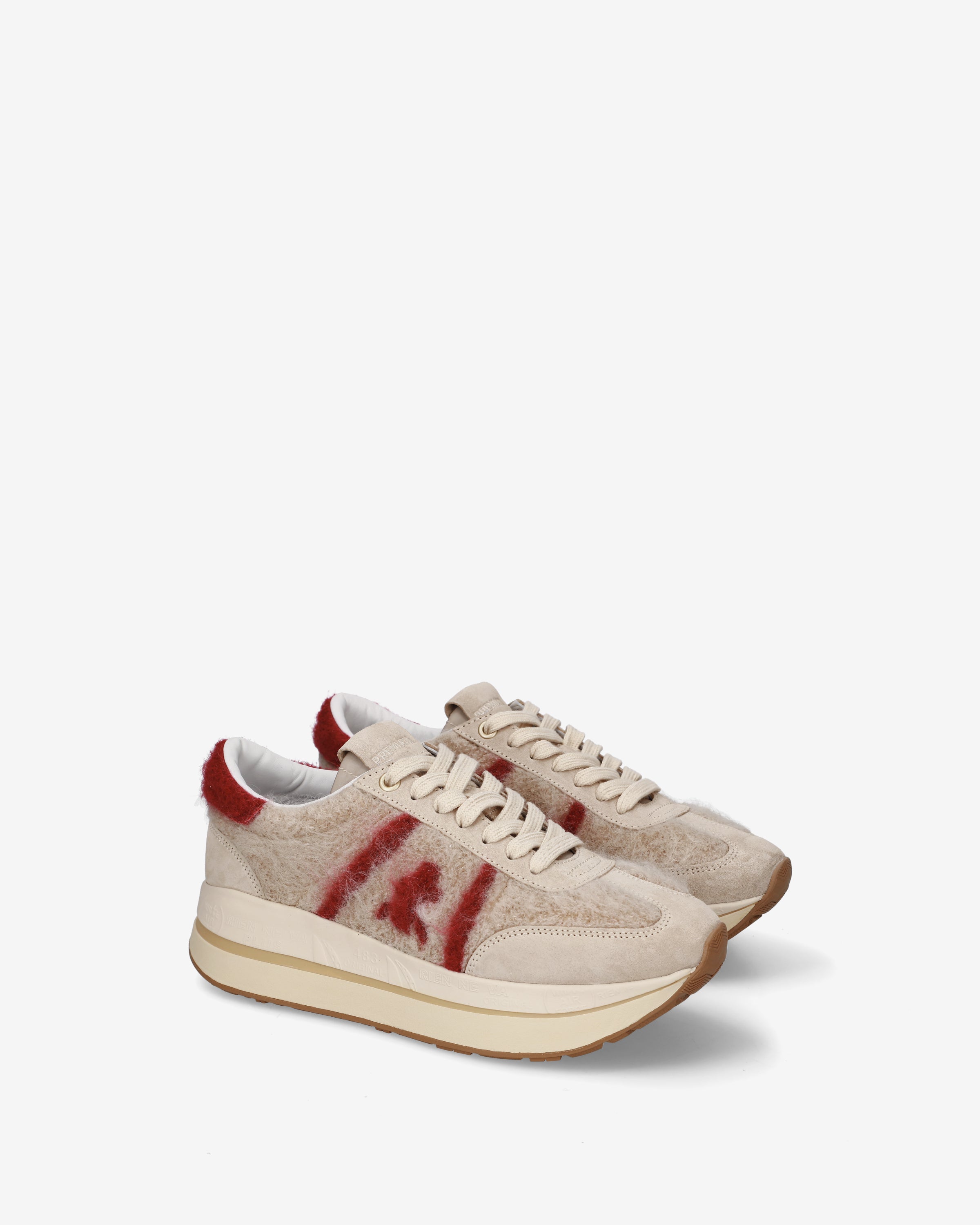 premiata-bethcoin-8707-sneaker-damen-platform-mohair-look image 2