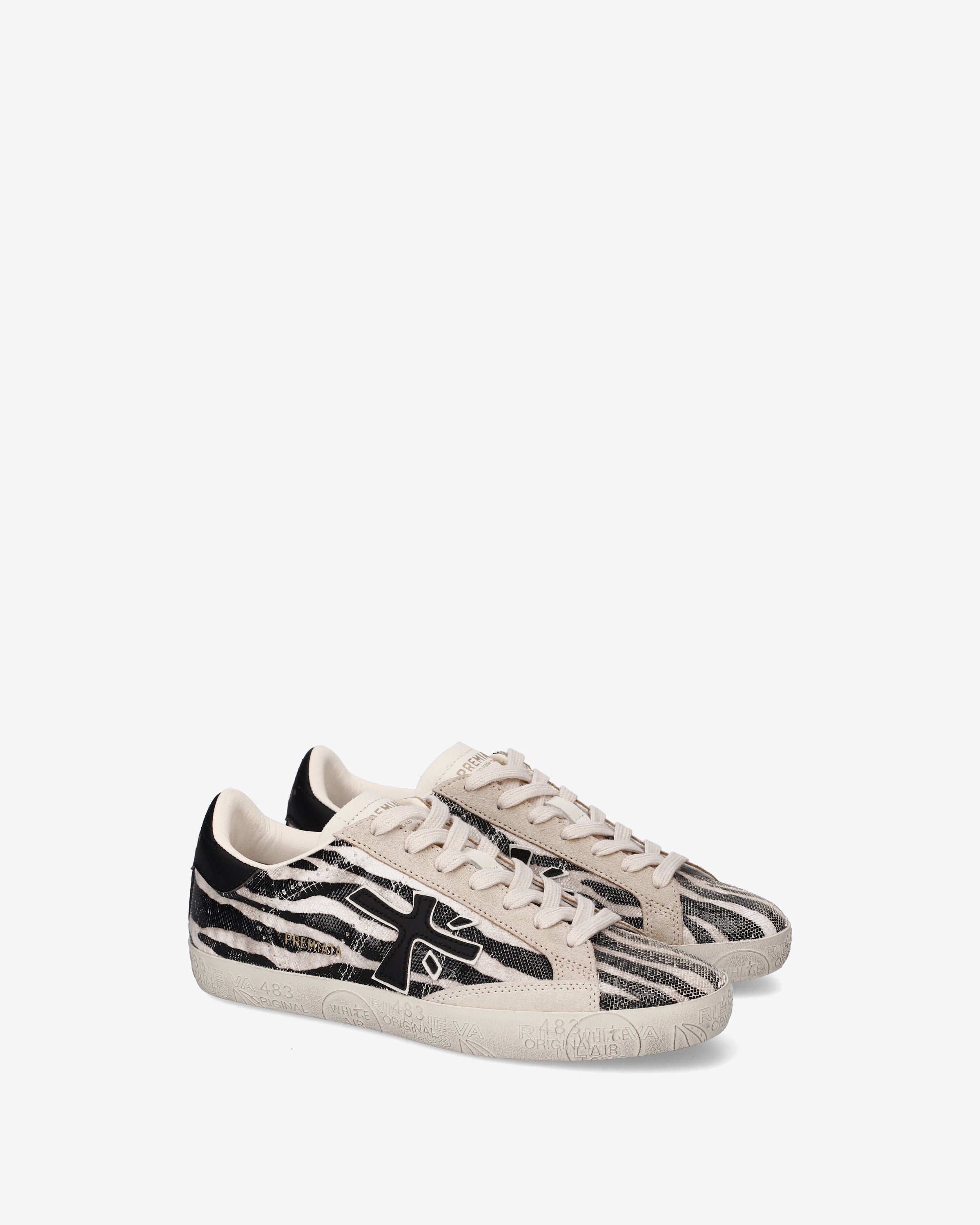 premiata-stevend-8053-sneaker-panna-schwarz-animalier-suede image 2