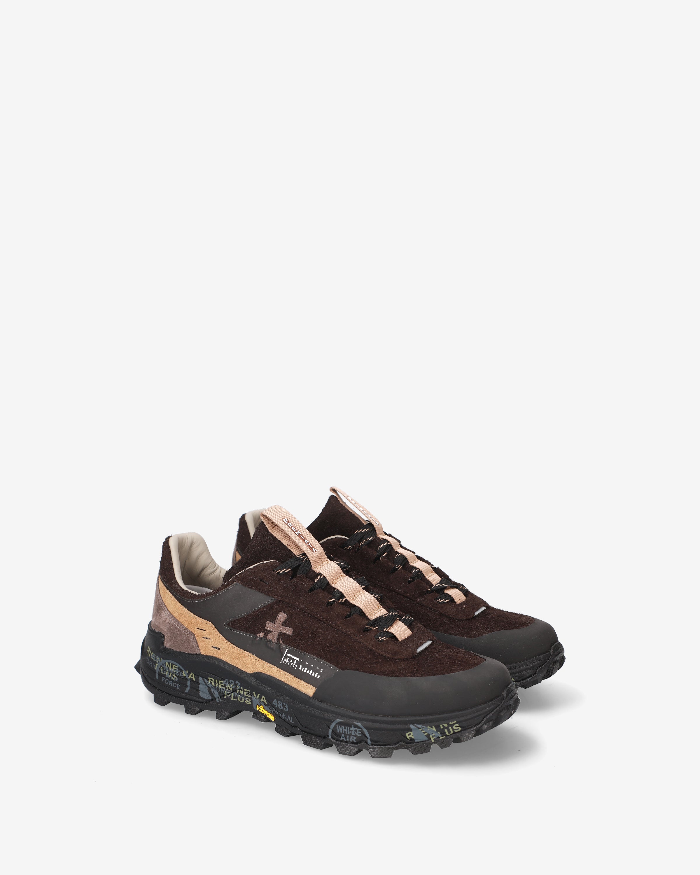 premiata-devin-500-outdoor-sneaker-herren-dunkelbraun-beige-vibram-sohle image 2