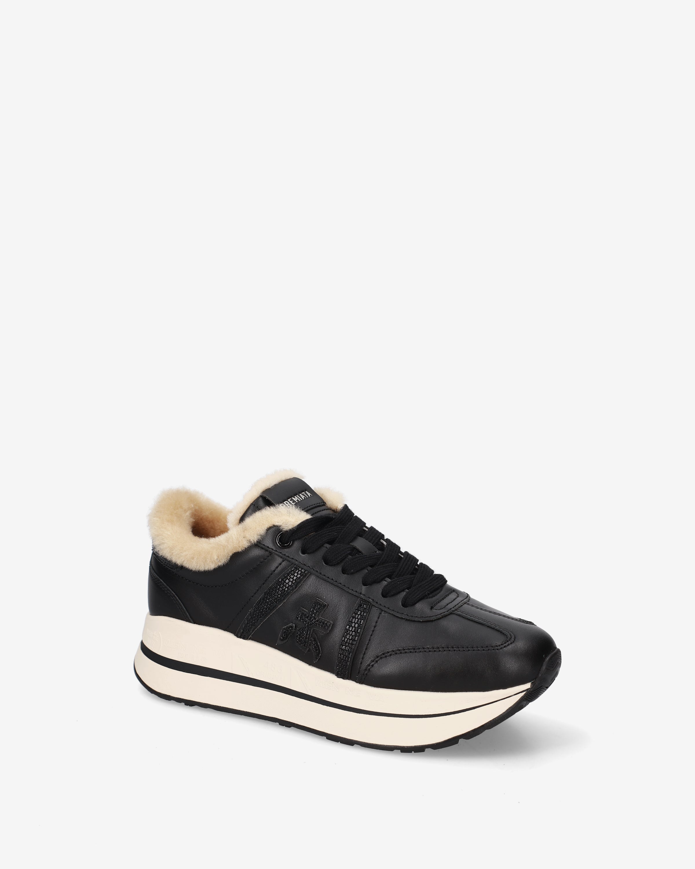 premiata-bethcoin-8503m-damen-sneaker-leder-schwarz-mit-shearling image 4