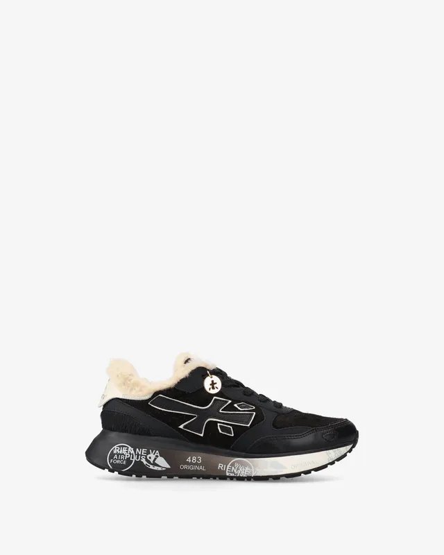 premiata-lauryn-7803m-sneaker-schwarz-panna-shearling image 1