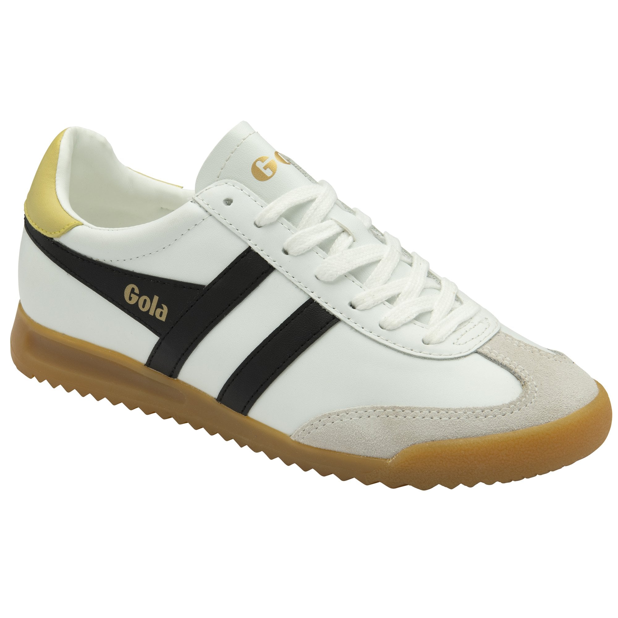 gola-torpedo-sneaker-f-r-damen-wei-schwarz-zitrone-leder image 2