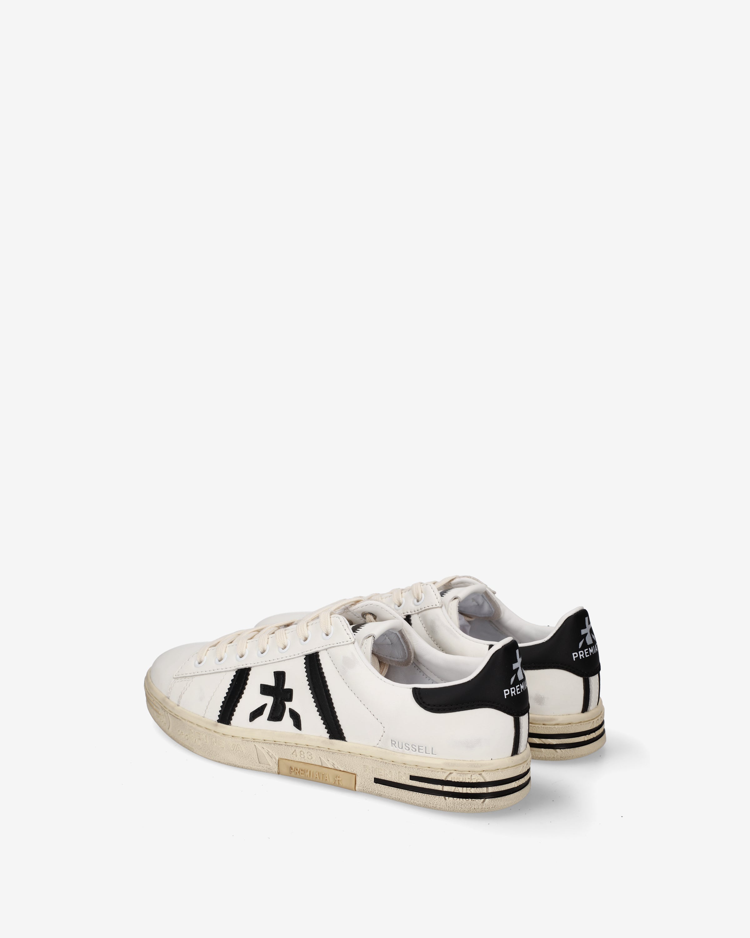 premiata-russell-8561-herren-sneaker-creme-schwarz image 5