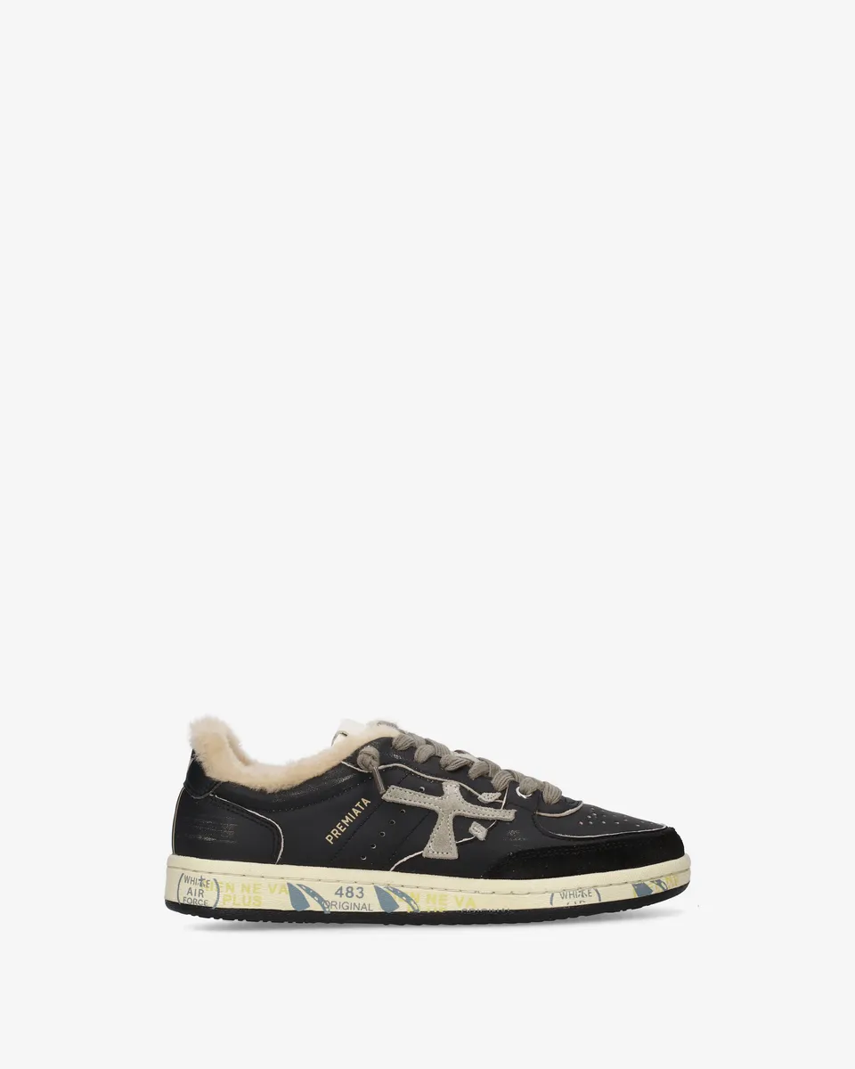 premiata-bskt-clayd-6909m-sneaker-herren-schwarz-used-look image 1