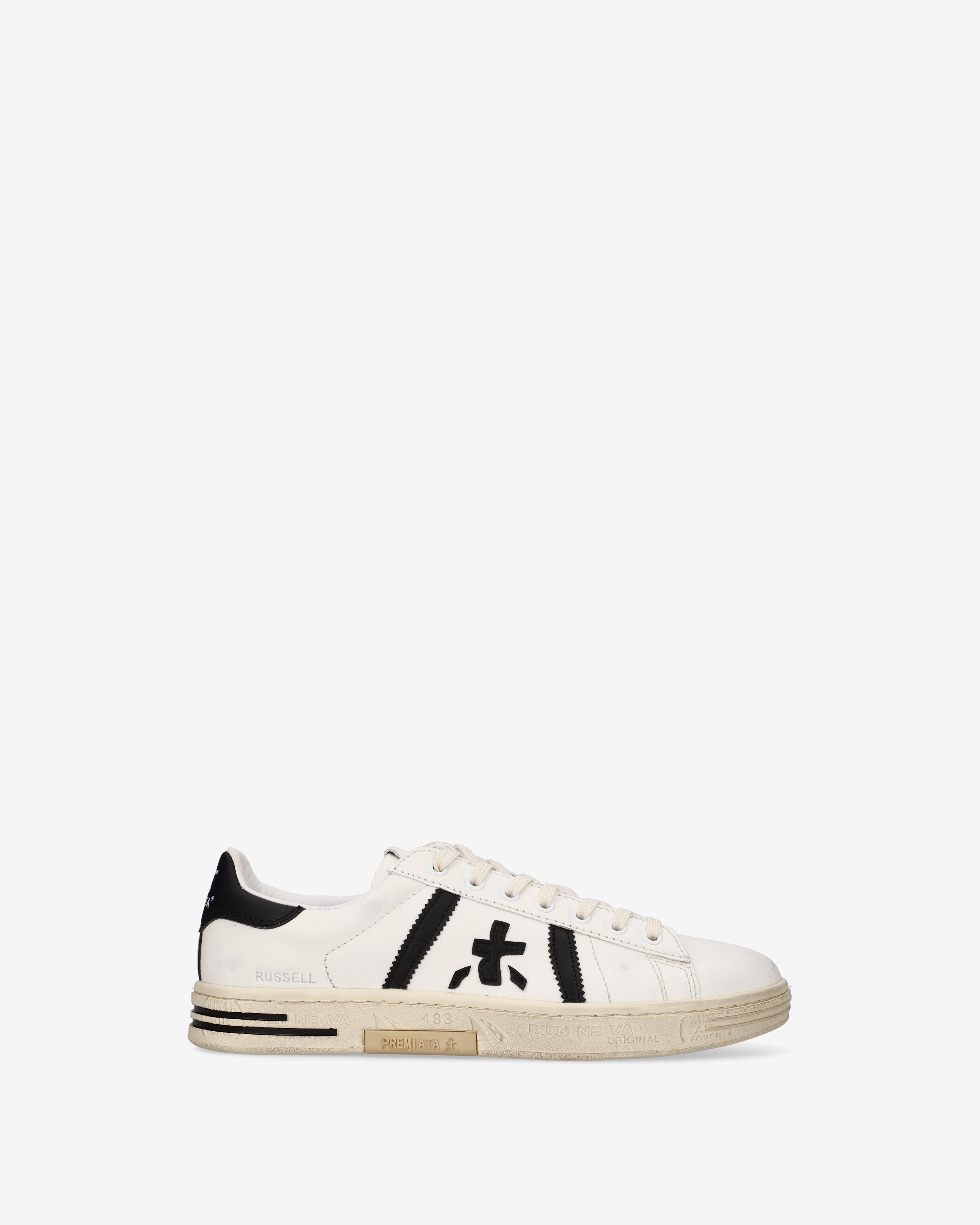 premiata-russell-8561-herren-sneaker-creme-schwarz image 1