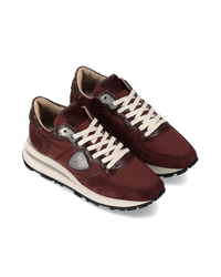 philippe-model-tropez-haute-damen-high-top-sneaker-bordeaux-silber-glitzer image 4
