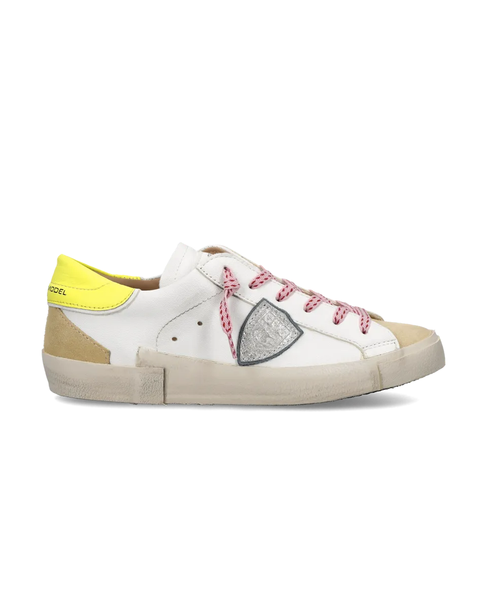 philippe-model-prsx-damen-sneaker-wei-beige-gelb-fluo image 1