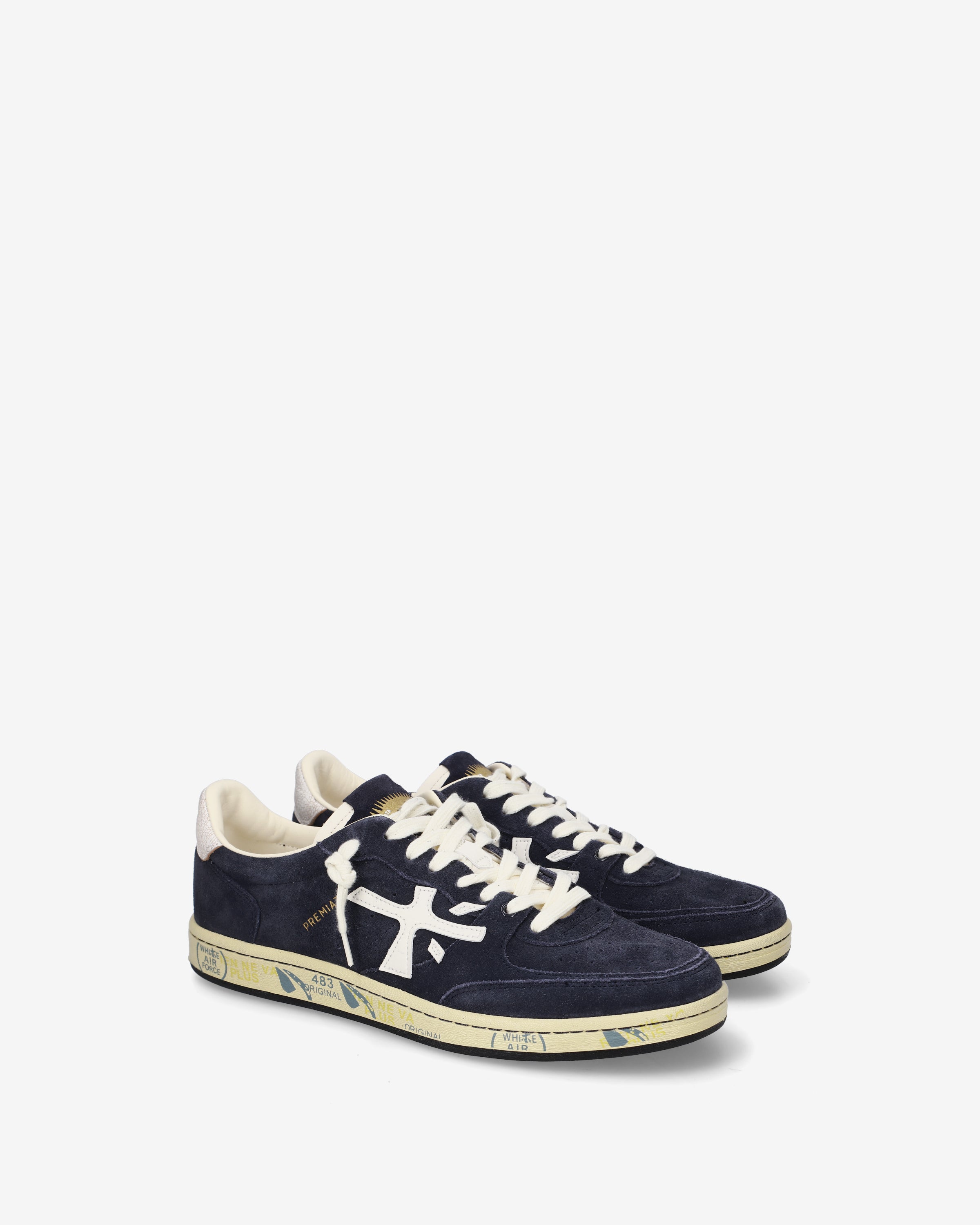 premiata-bskt-clay-7708-sneaker-navy-leder-suede image 2