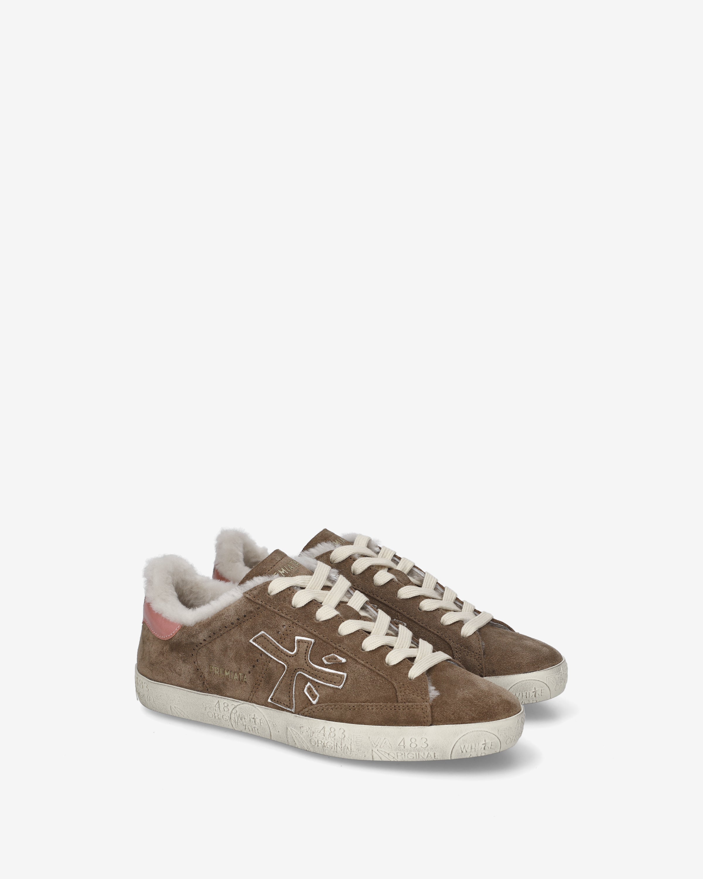 premiata-stevend-8485m-damen-sneaker-braun-suede-rosa image 2