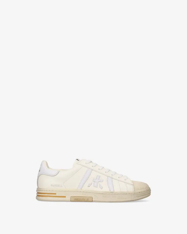 premiata-russell-8072-herren-sneaker-panna-wei-used-look image 1