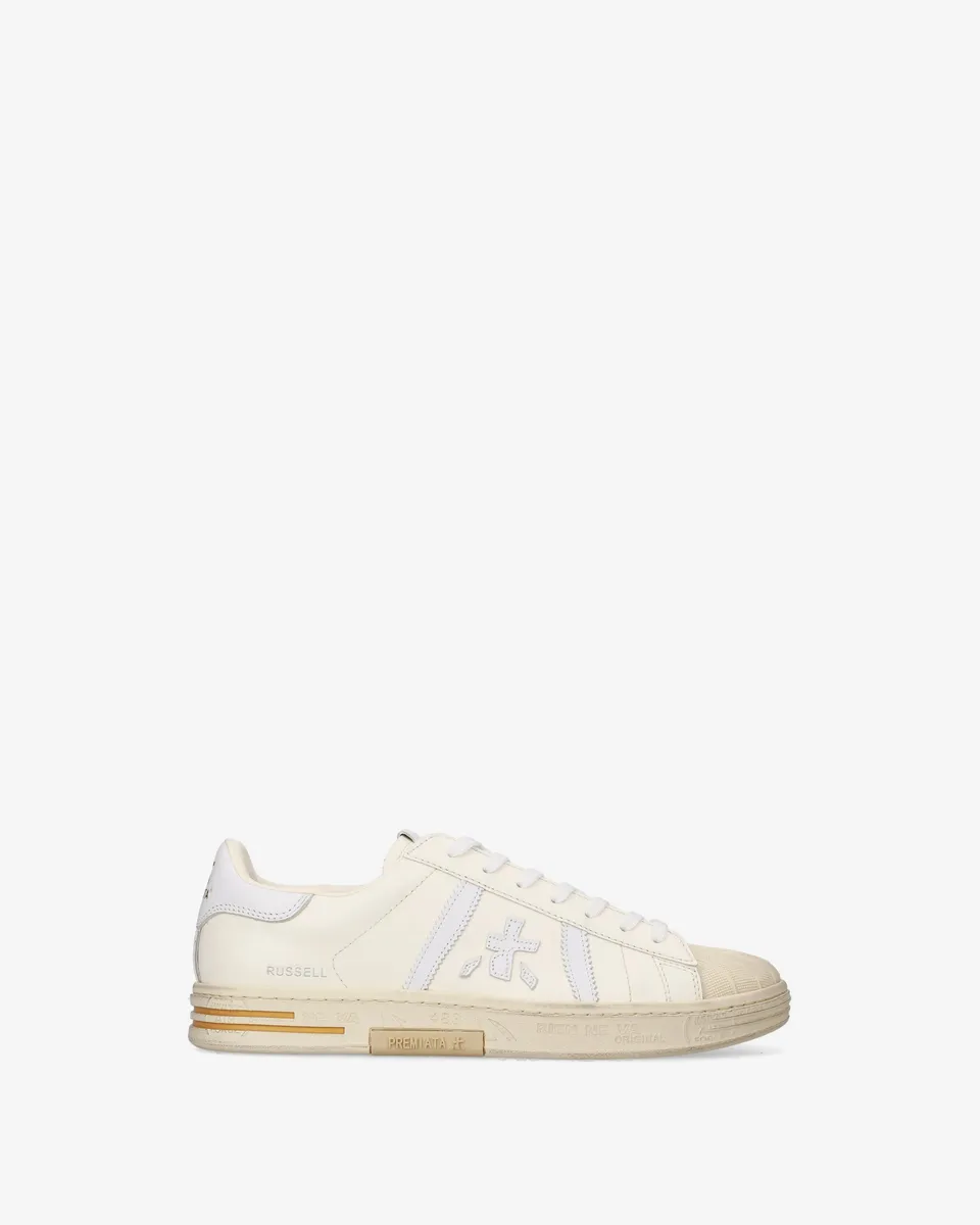 premiata-russell-8072-herren-sneaker-panna-wei-used-look image 1