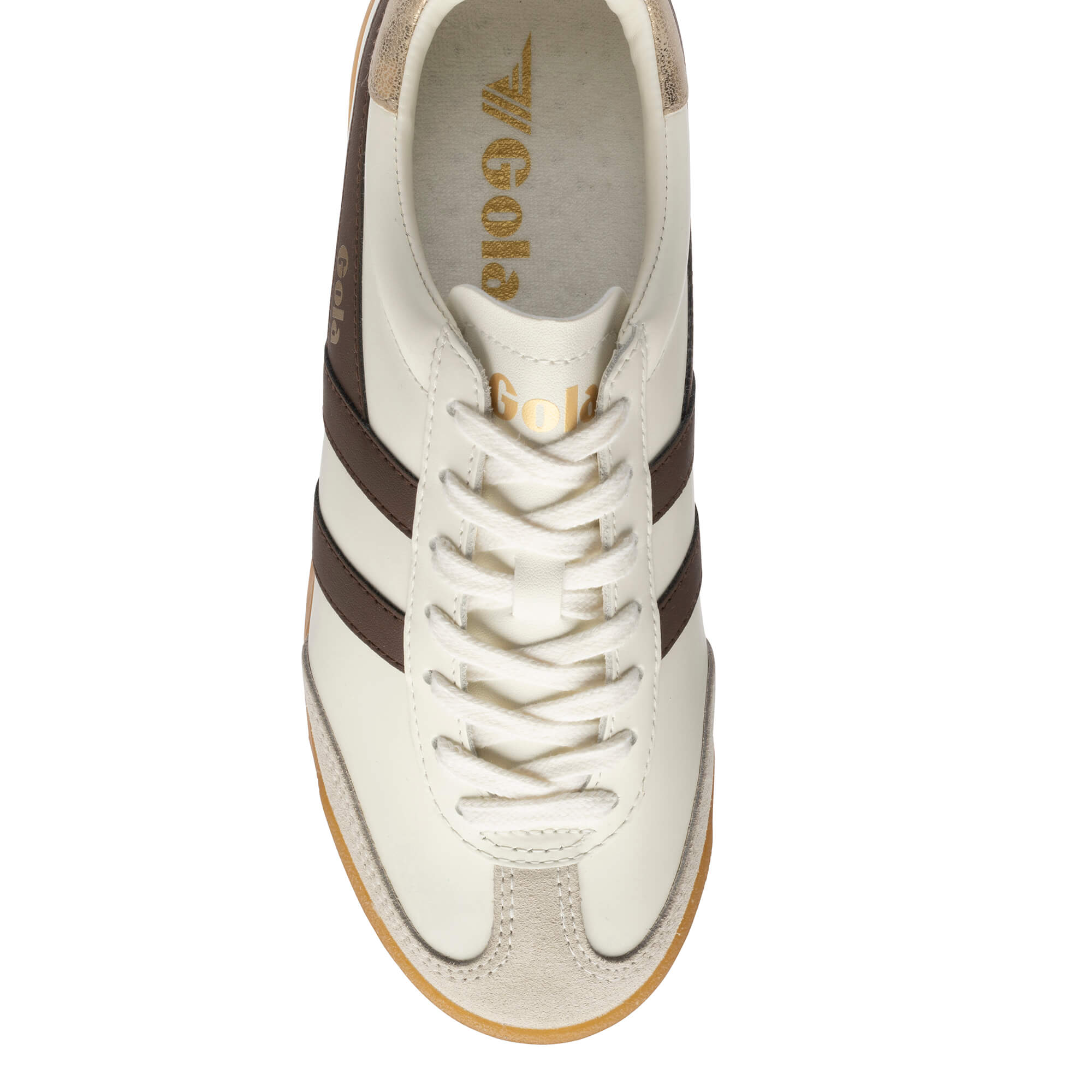 gola-torpedo-damen-sneaker-leder-off-white-dunkelbraun image 5