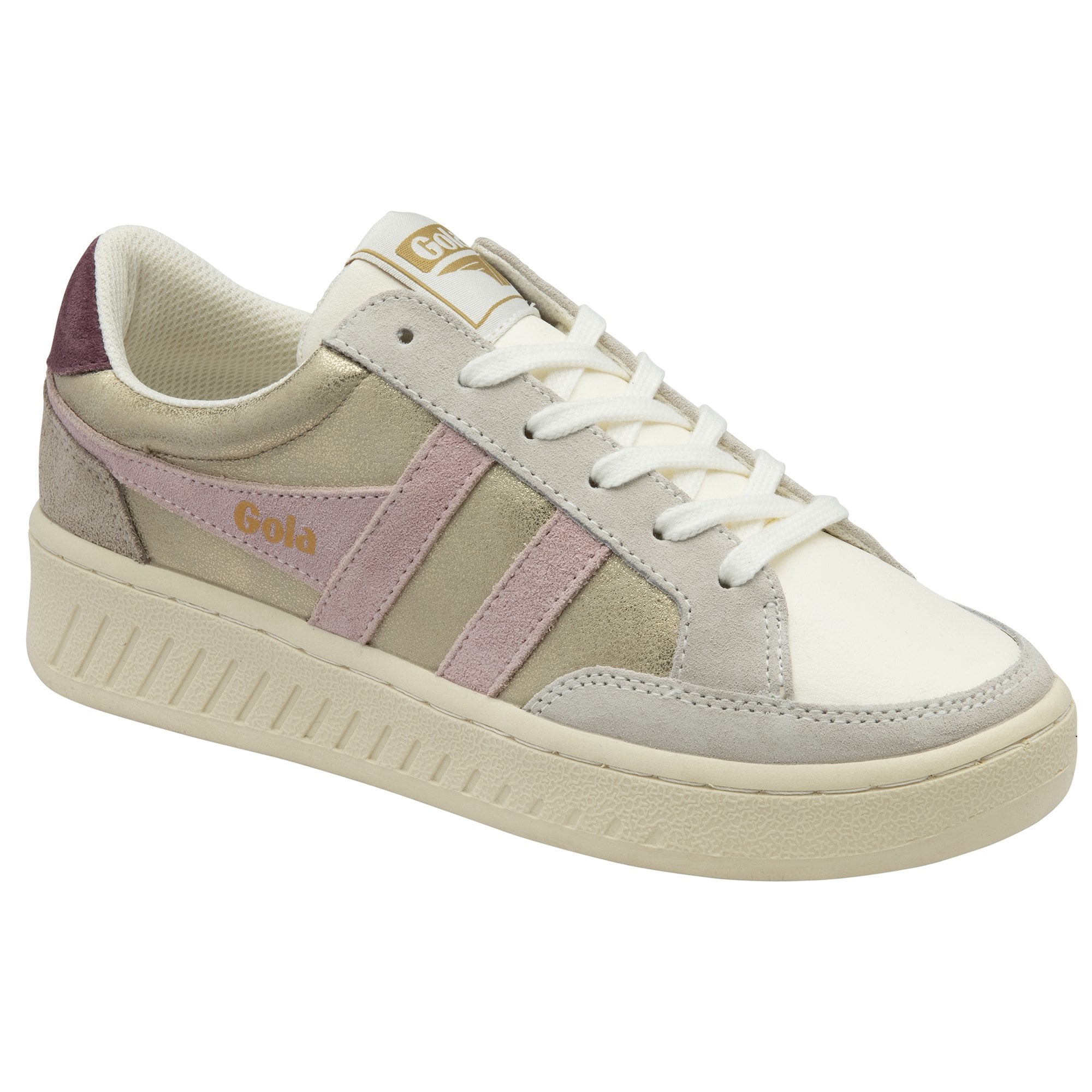 gola-superslam-blaze-sneaker-f-r-damen-heritage-court-in-creme-gold-metallic image 2