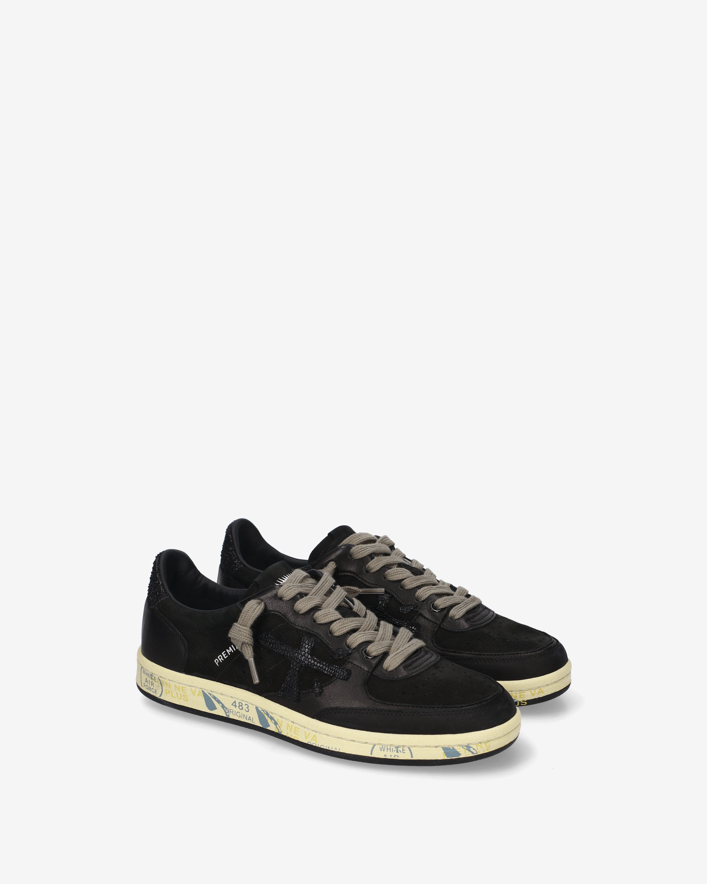 premiata-bskt-clayd-8696-damen-sneaker-leder-schwarz-glitter image 2