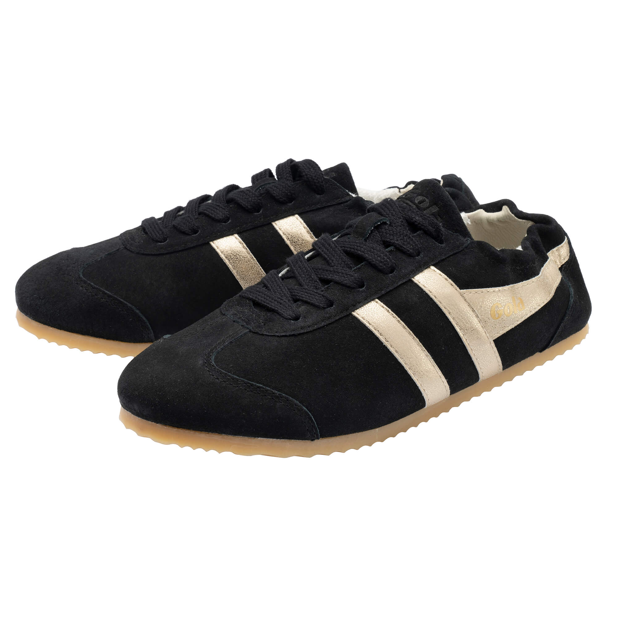 gola-aurora-damen-sneaker-aus-wildleder-schwarz-gold image 3
