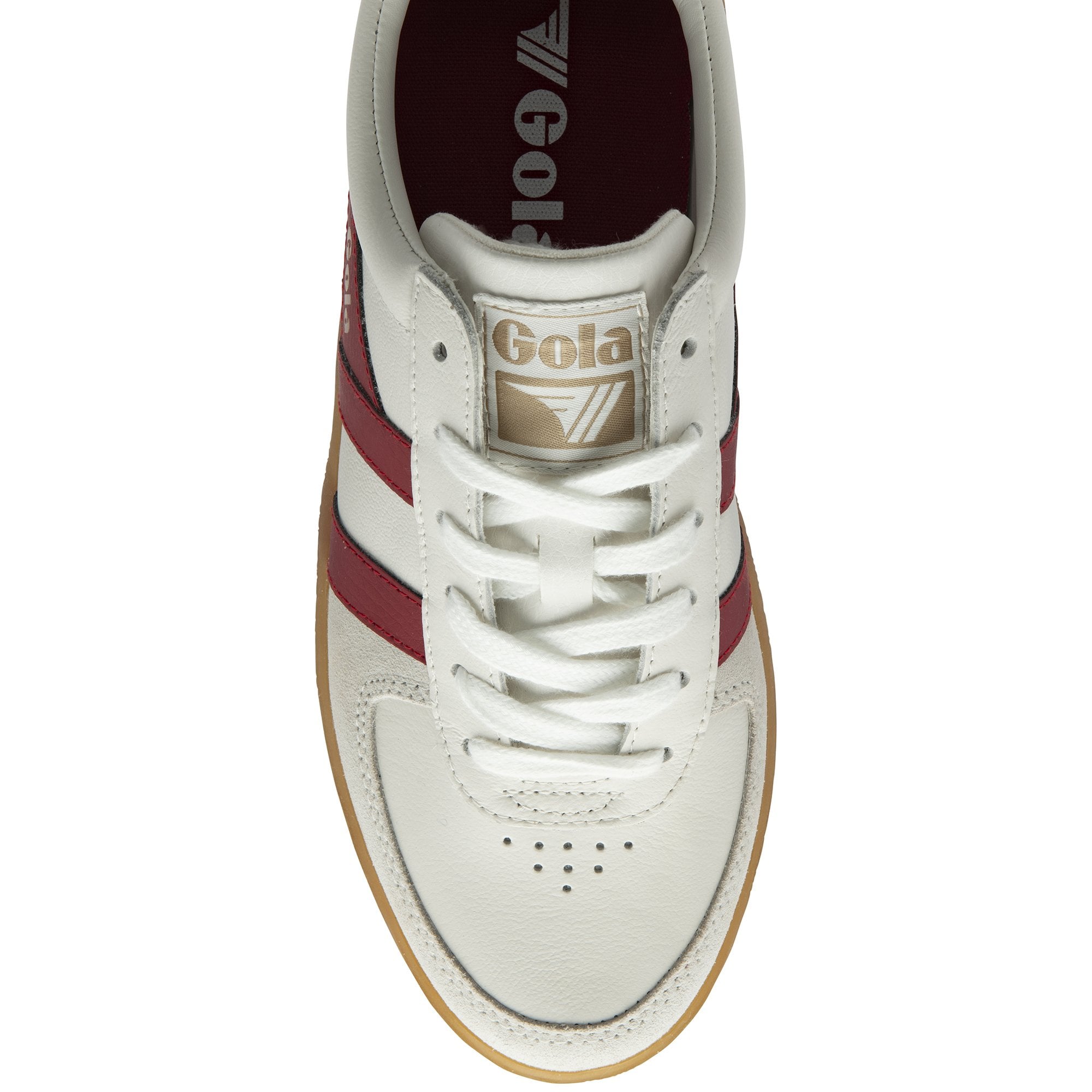 gola-grandslam-elite-damen-sneaker-wei-tiefrot-rosa image 5