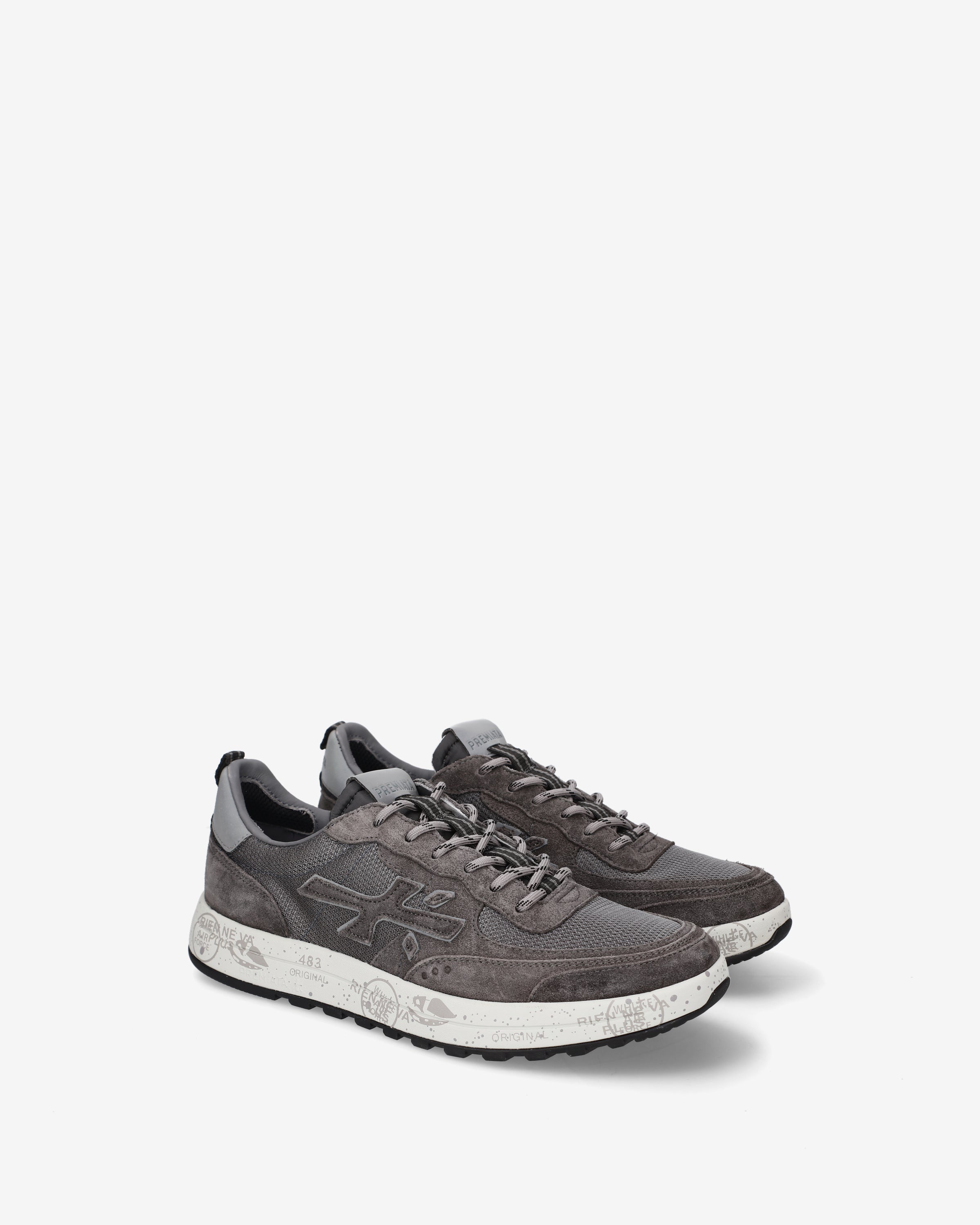 premiata-nous-8668-sneaker-anthrazit-grau-mesh-suede image 2