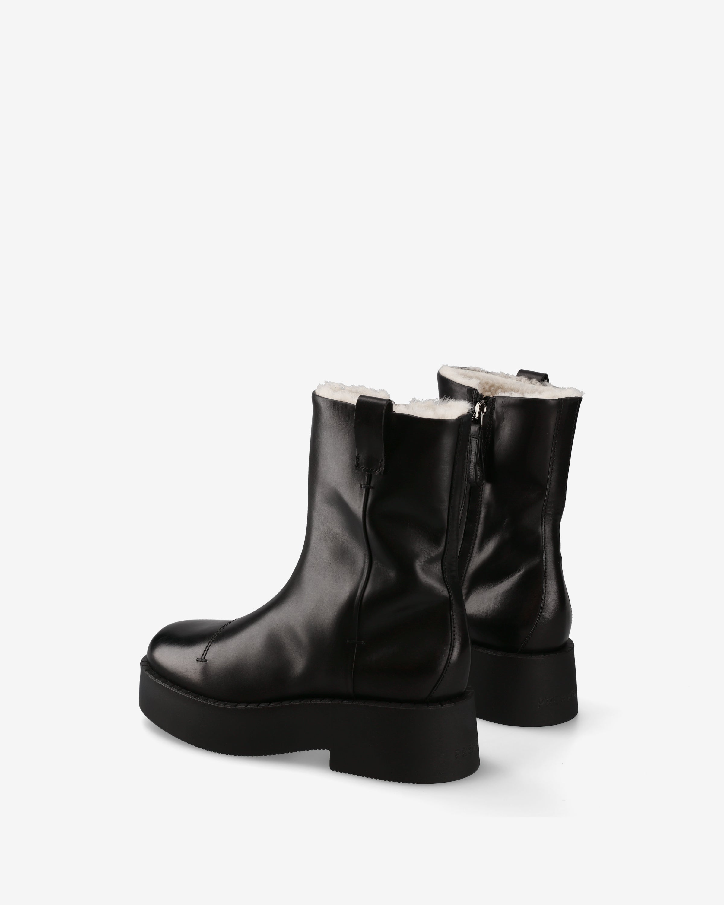 premiata-stivaletti-platform-stiefel-damen-schwarz-leder image 5