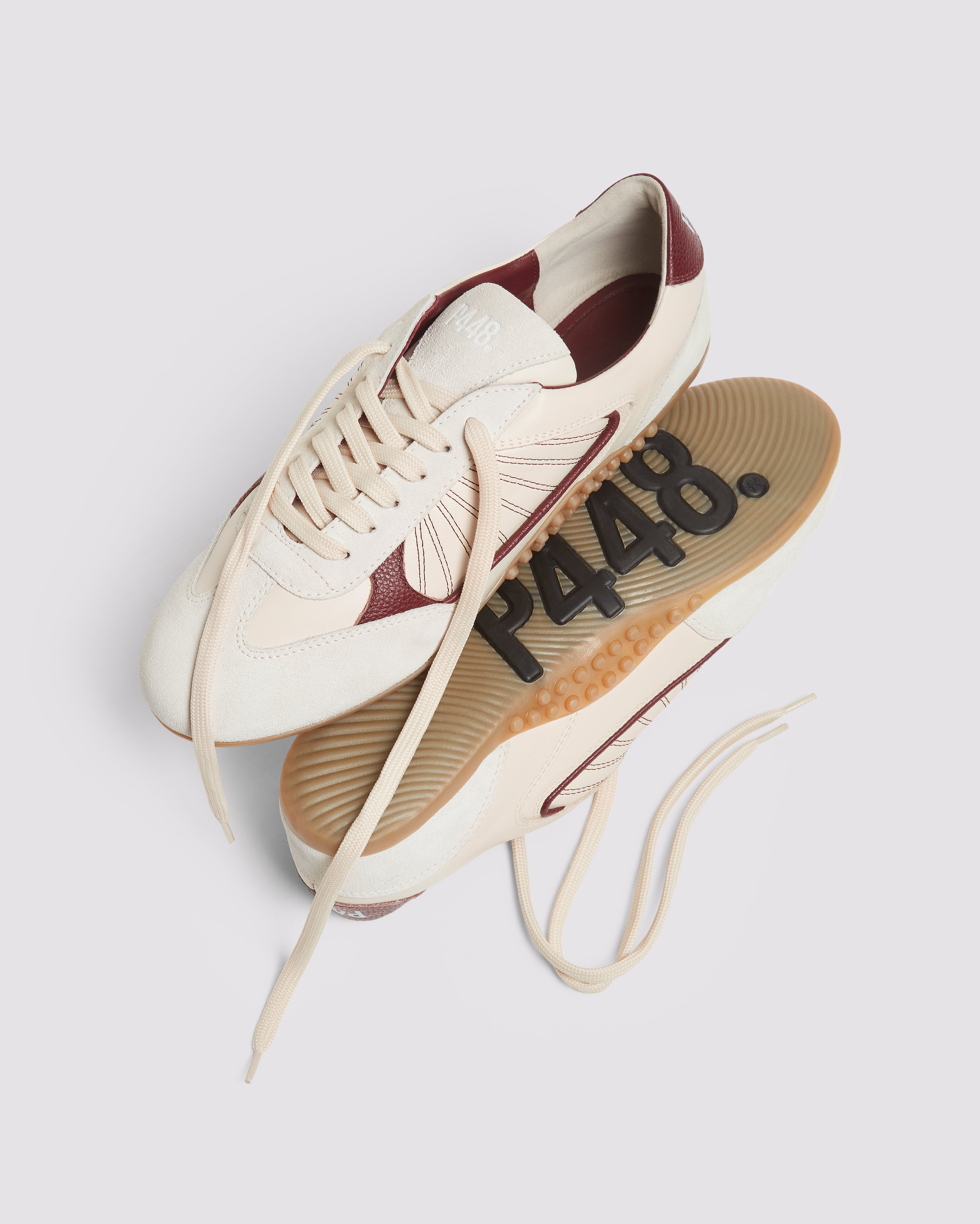p448-lisbon-cream-maroon-damen-retro-sneaker-wei image 4