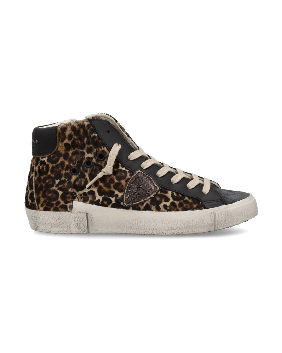 philippe-model-prsx-high-damen-sneaker-animalier-noir image 1