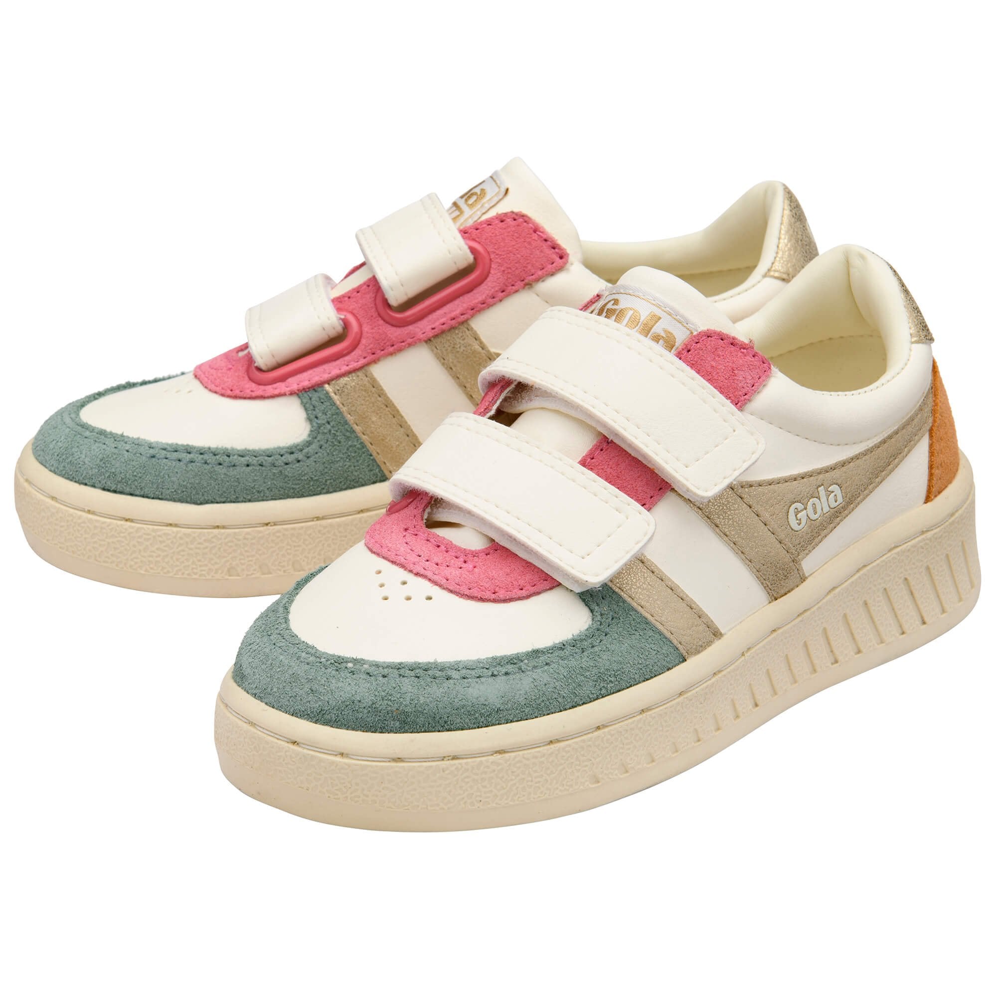 gola-grandslam-quadrant-strap-kinder-sneaker-off-white-green-mist image 3