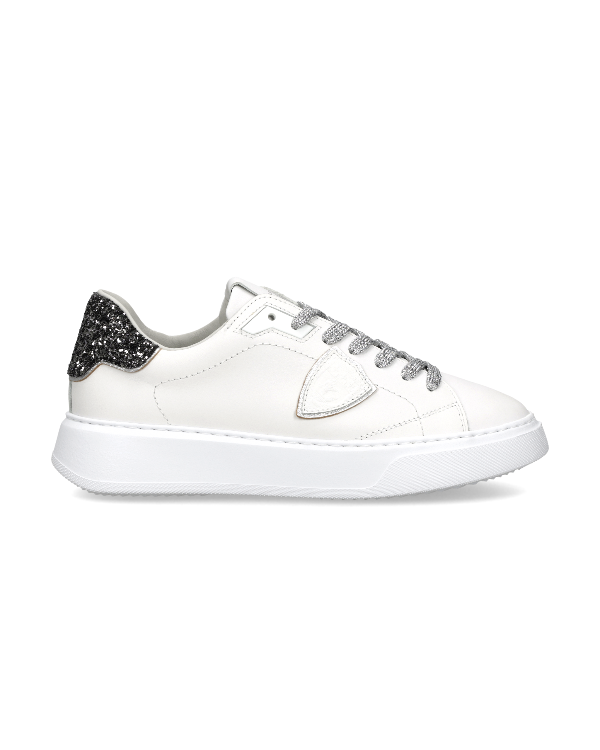 philippe-model-temple-sneaker-damen-wei-schwarz-mit-glitzer-ferse image 1