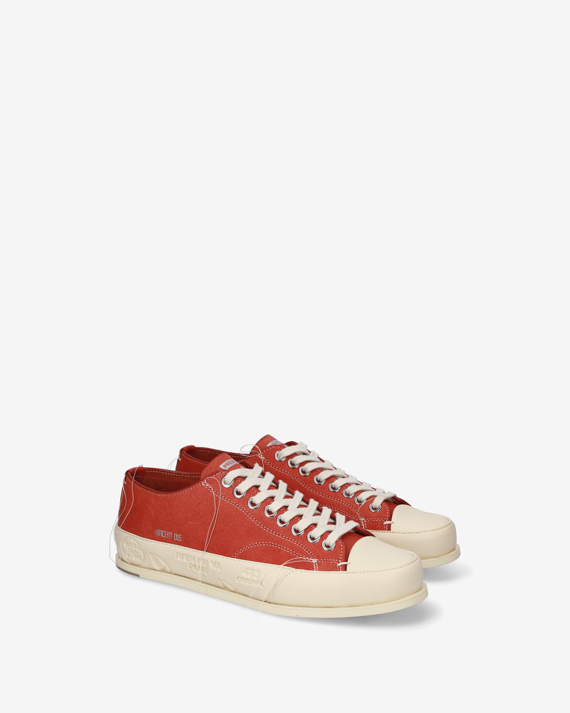 premiata-vincent-015-sneaker-suede-rot-panna-low image 2
