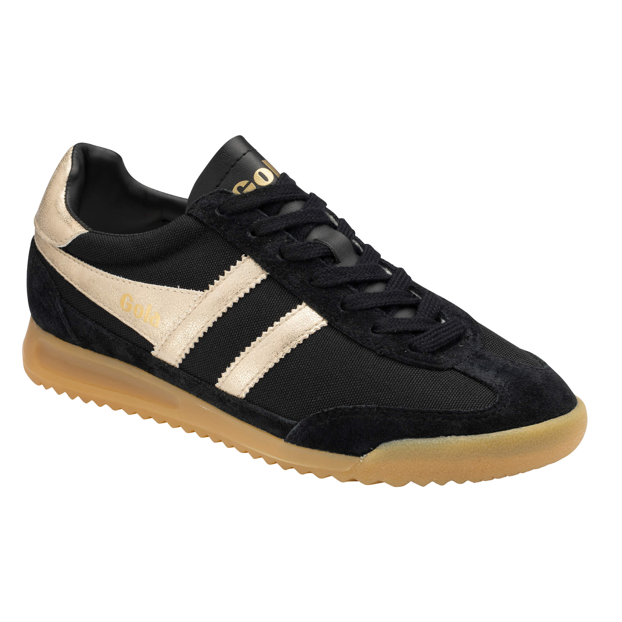 gola-tornado-sneaker-f-r-damen-schwarz-gold-retro image 2