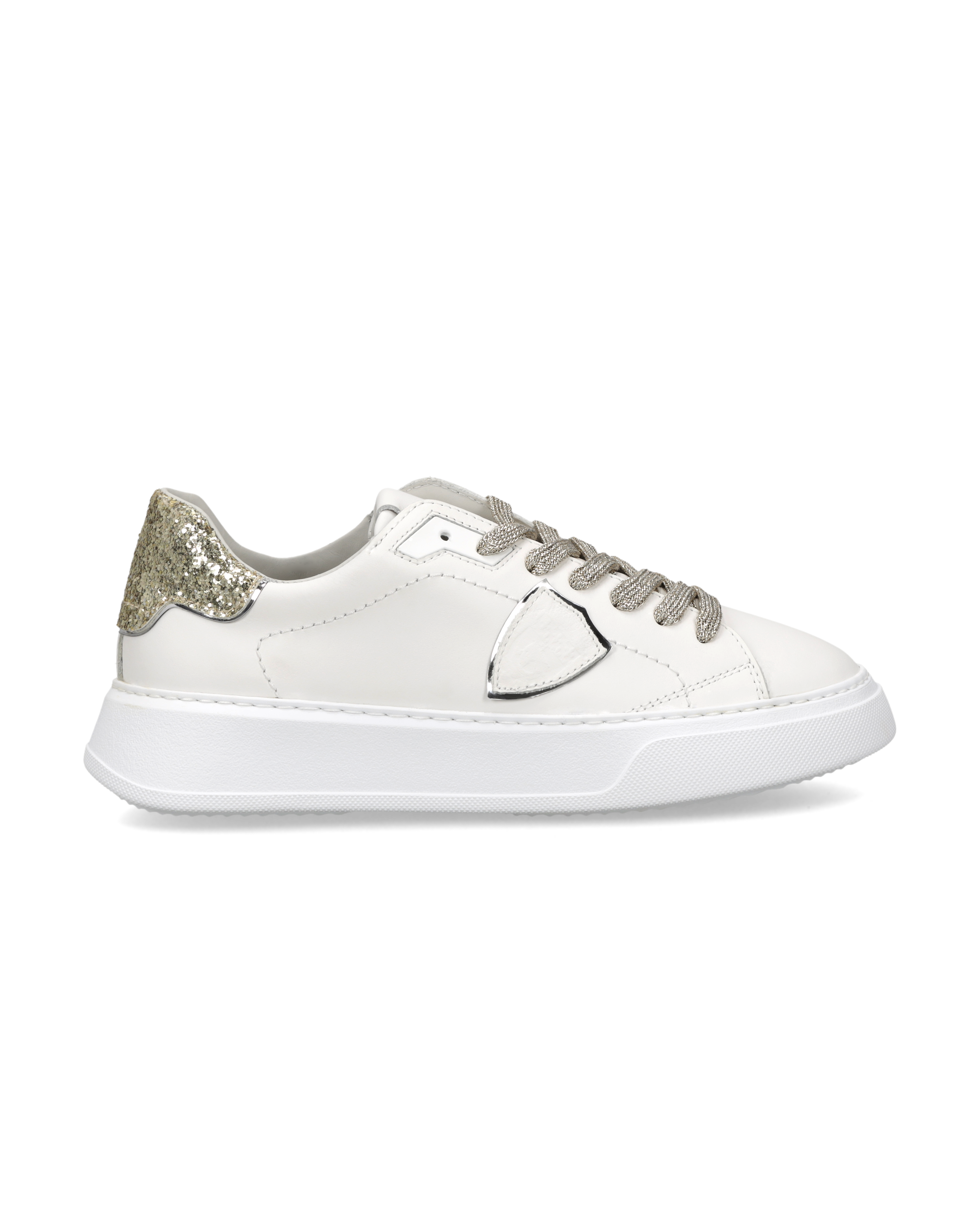 philippe-model-temple-sneaker-damen-wei-gold-glitzer-ferse image 1
