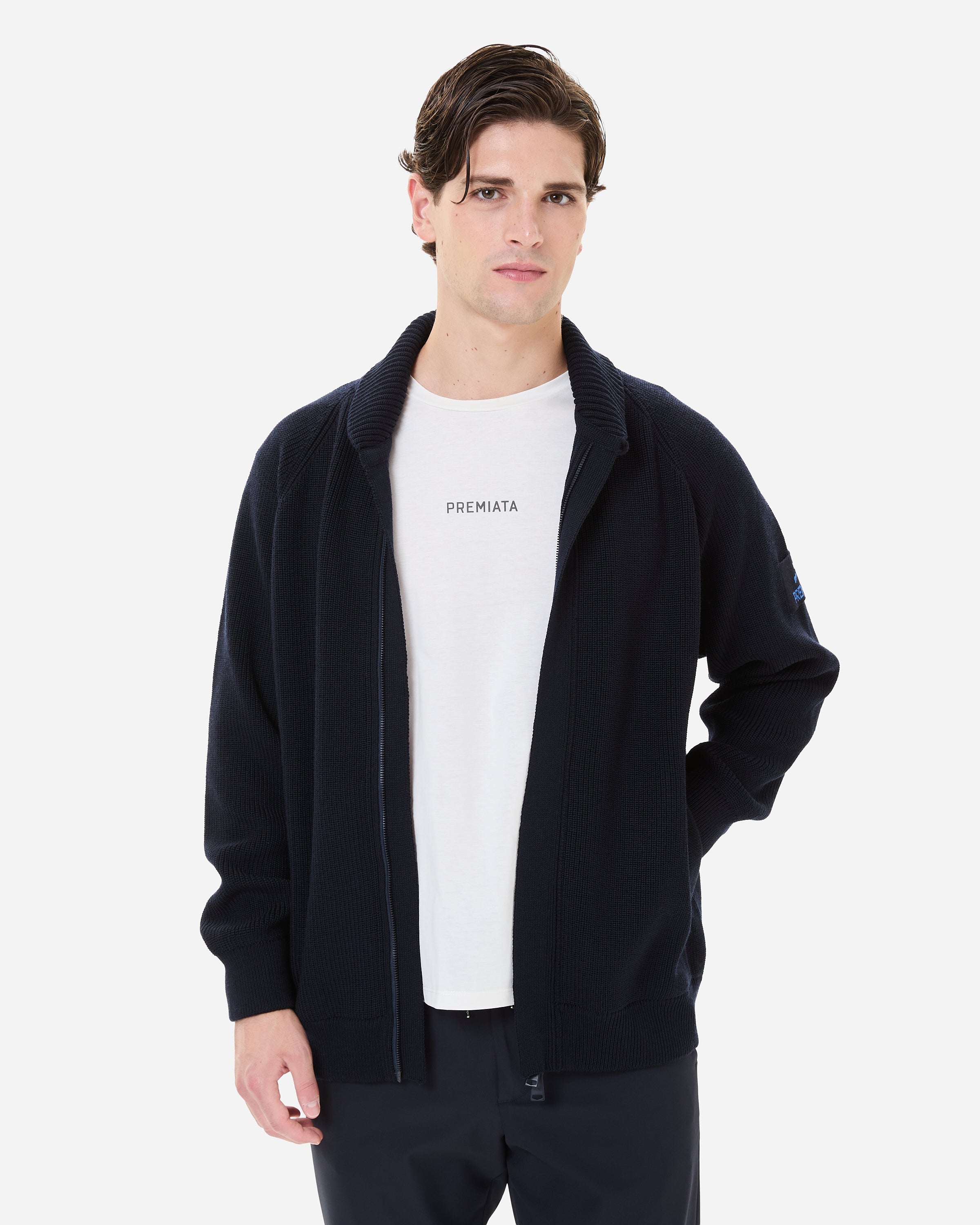 premiata-wolljacke-teflon-zip-herren-mit-schal-kragen image 2