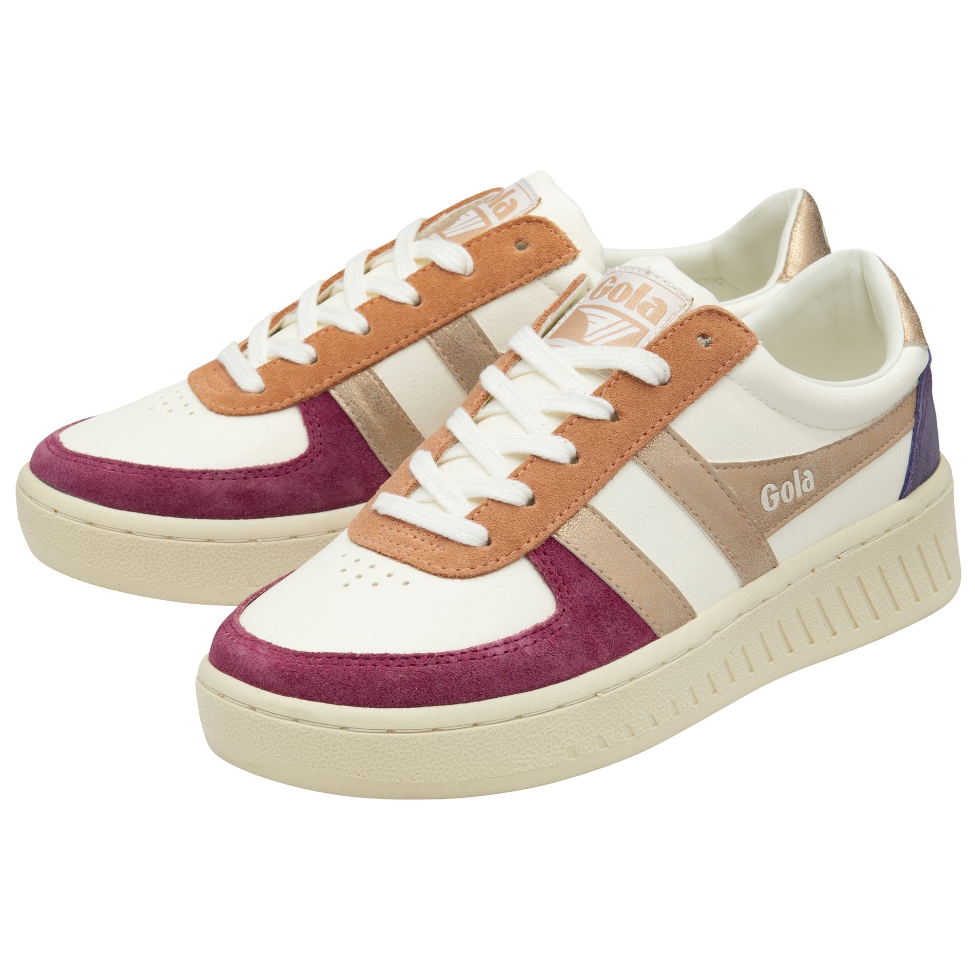 gola-grandslam-quadrant-damen-sneaker-off-white-kirschrot-ros-gold-pflaume image 3