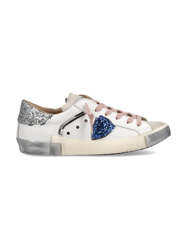 philippe-model-prsx-sneaker-damen-wei-silber-hellblau image 1
