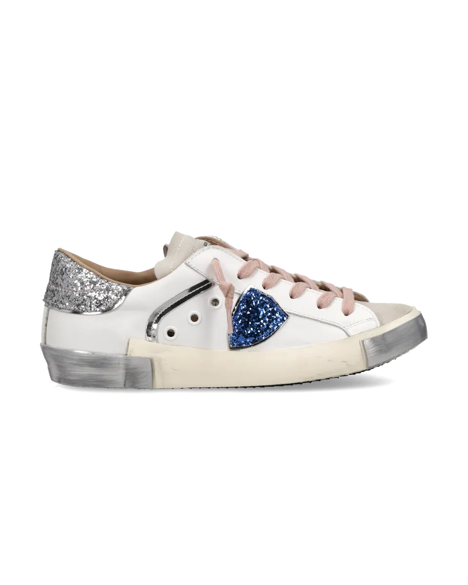 philippe-model-prsx-sneaker-damen-wei-silber-hellblau image 1
