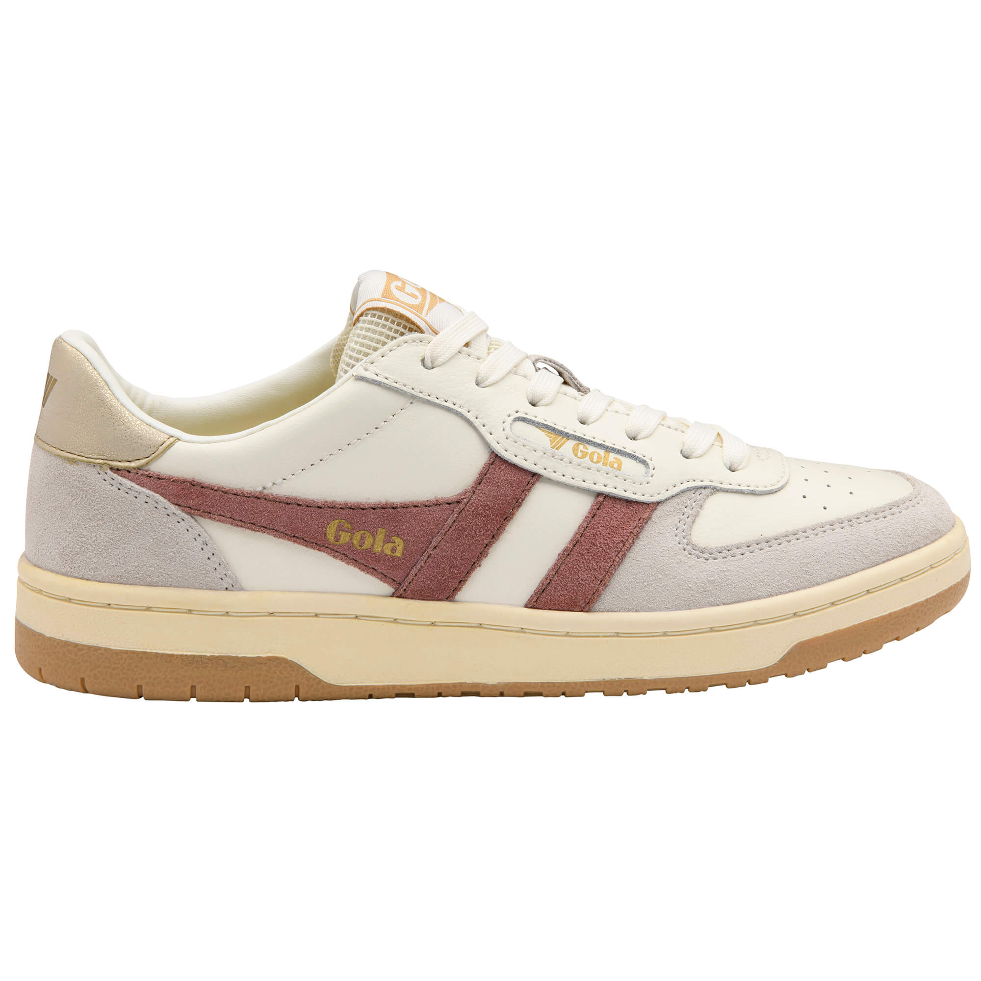 gola-hawk-sneaker-f-r-damen-off-white-braunrosa-gold image 1