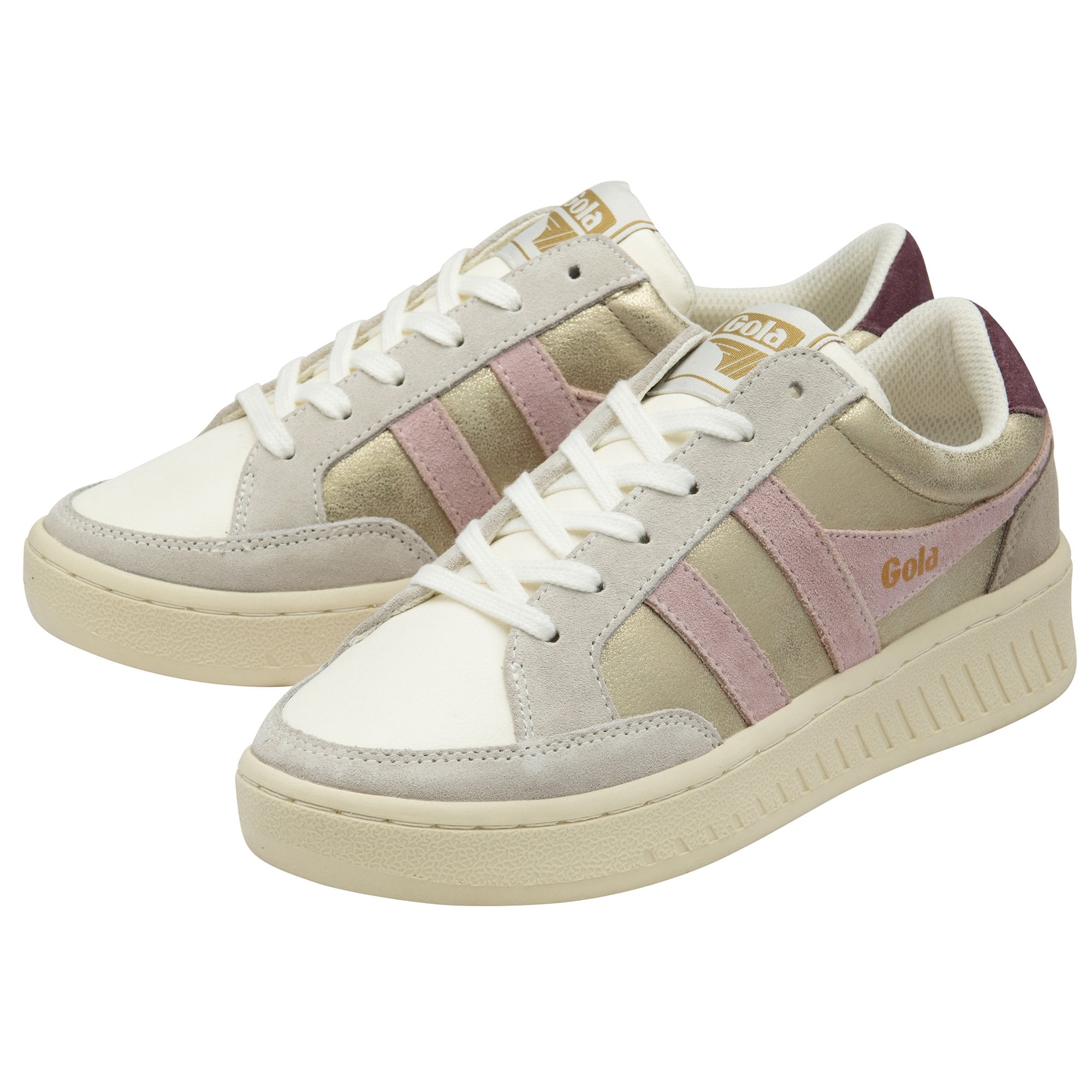 gola-superslam-blaze-sneaker-f-r-damen-heritage-court-in-creme-gold-metallic image 3