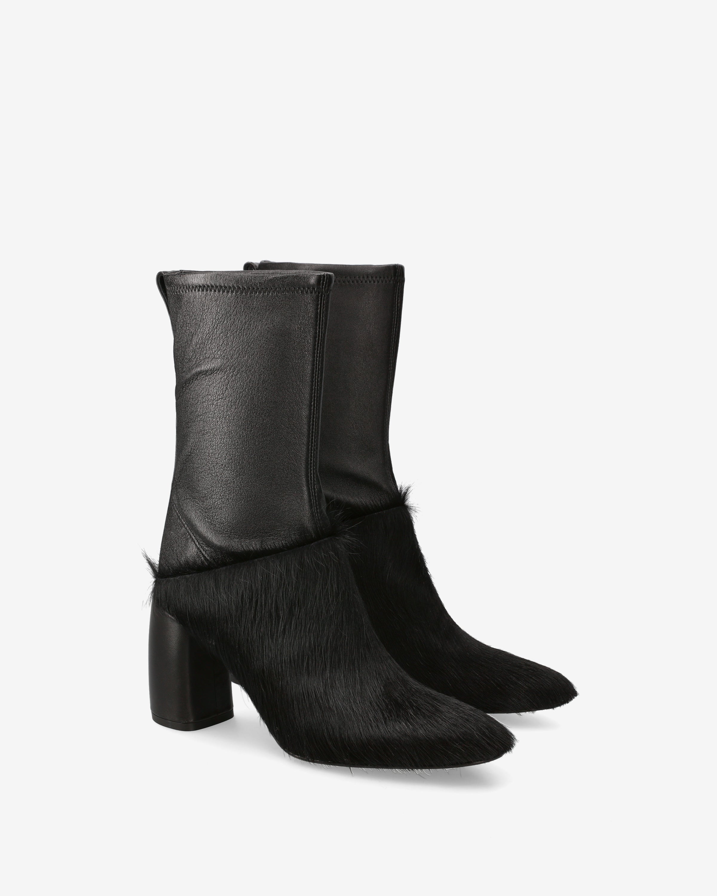 premiata-damen-stiefeletten-schwarz-leder-stretch-cavallino-8cm image 2