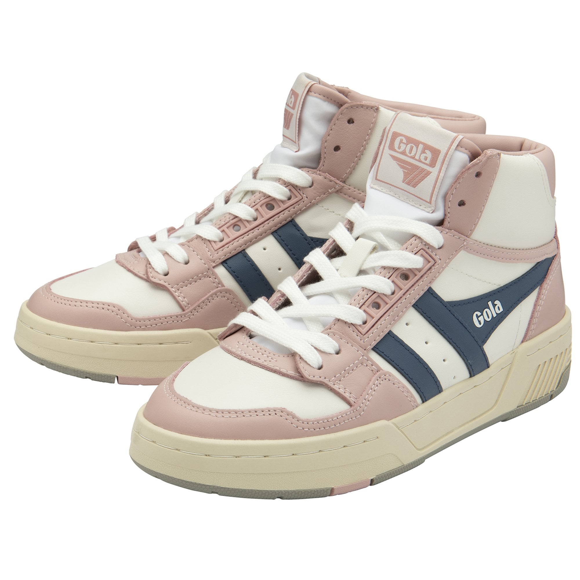 gola-challenge-high-damen-sneaker-high-top-aus-wei-em-leder-mit-kreiderosa-und-m image 3