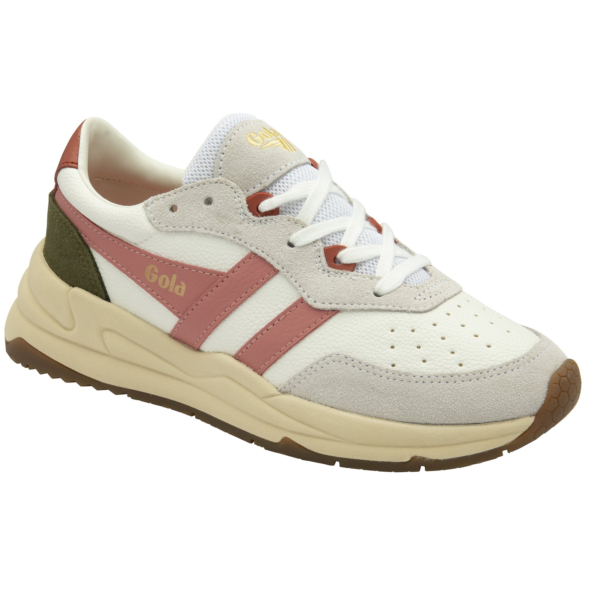 gola-saturn-damen-sneaker-wei-korallenrosa-khaki image 2