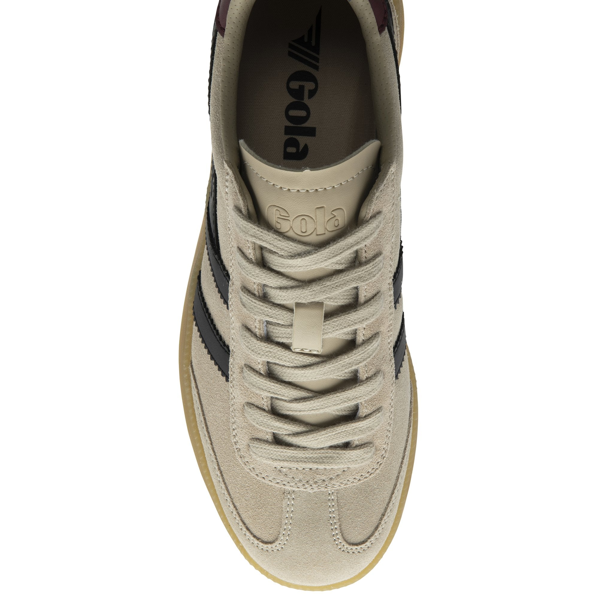 gola-viper-damen-sneaker-aus-wildleder-beige-schwarz-kirschrot image 5