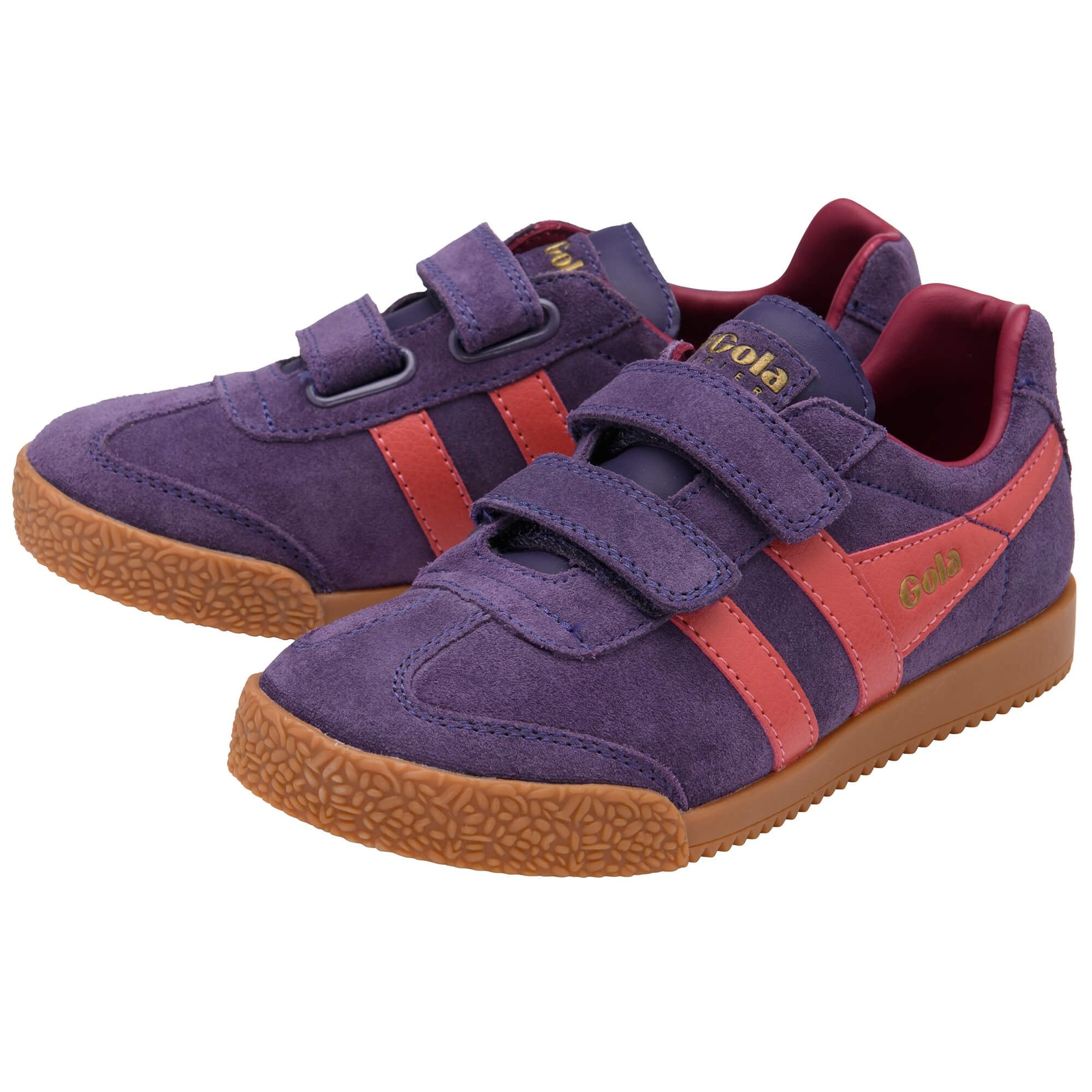 gola-harrier-strap-kinder-sneaker-pflaumenfarbenes-wildleder-koralle-kirschrot-k image 3