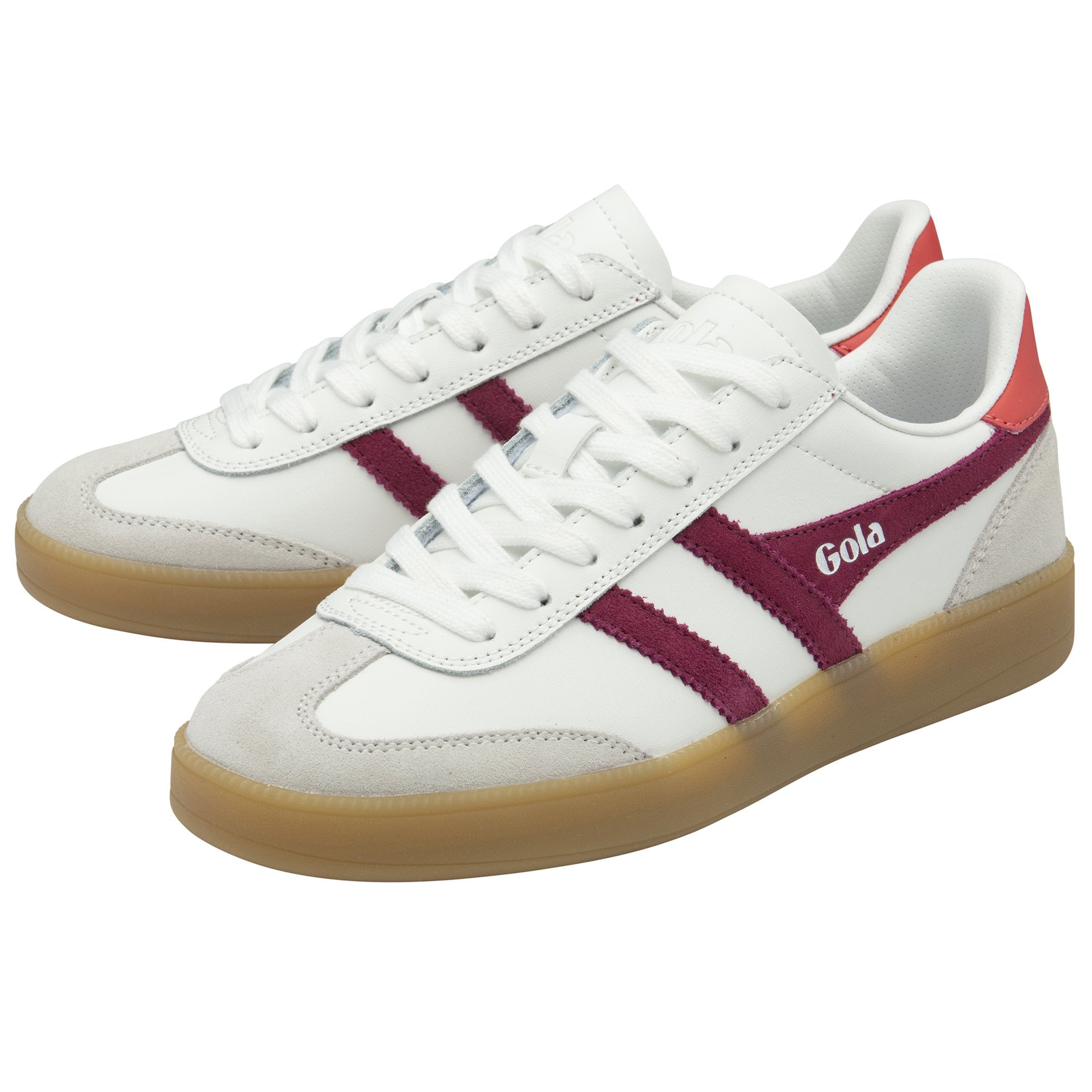 gola-viper-damen-sneaker-aus-leder-wei-kirschrot-koralle image 3