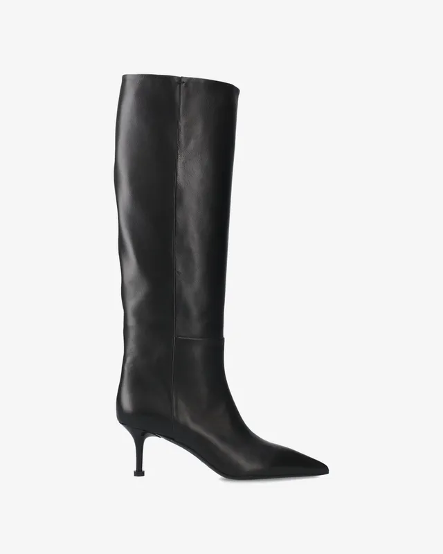 premiata-stiefel-damen-aus-schwarzer-lamm-nappa-40-cm-absatz-6-5-cm image 1