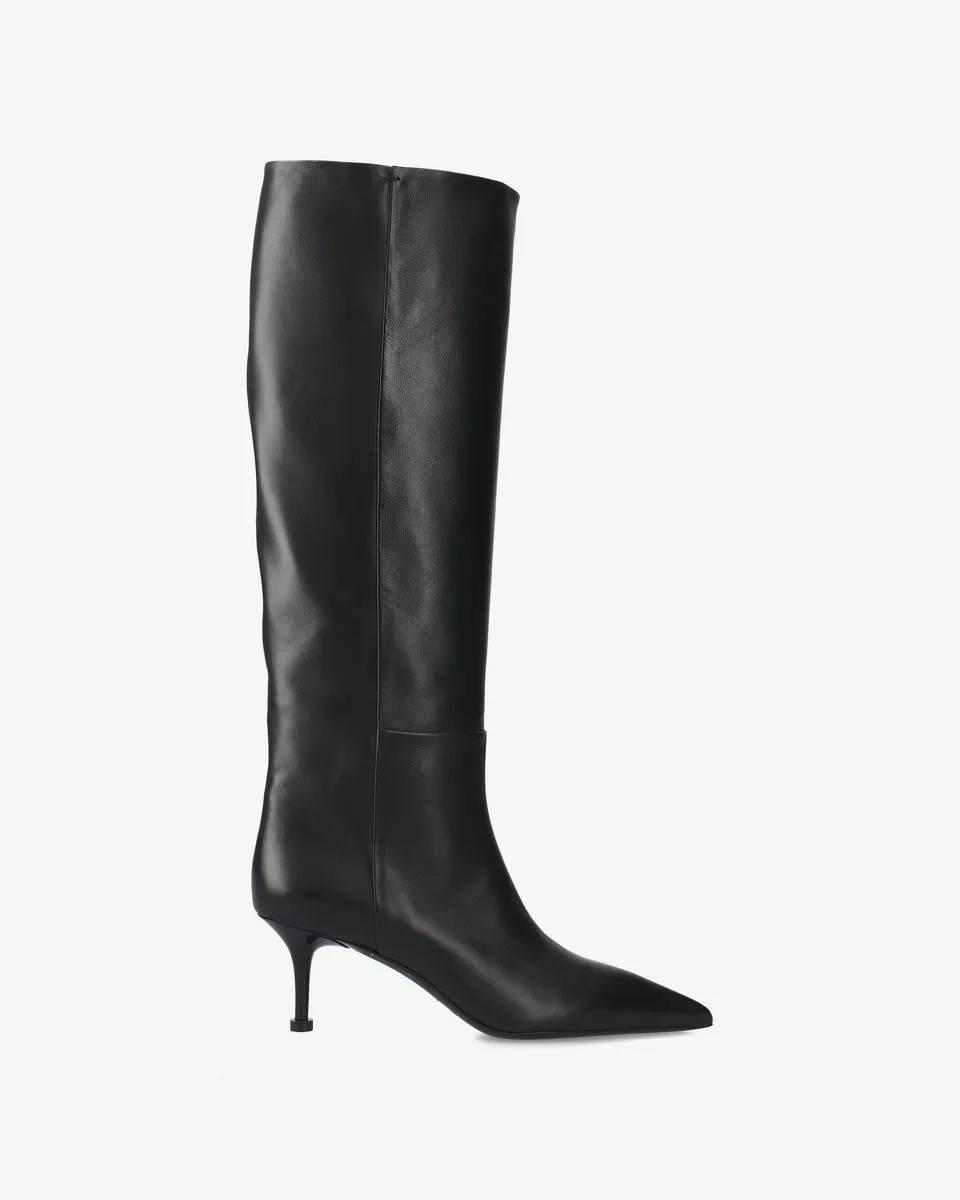 premiata-stiefel-damen-aus-schwarzer-lamm-nappa-40-cm-absatz-6-5-cm image 1
