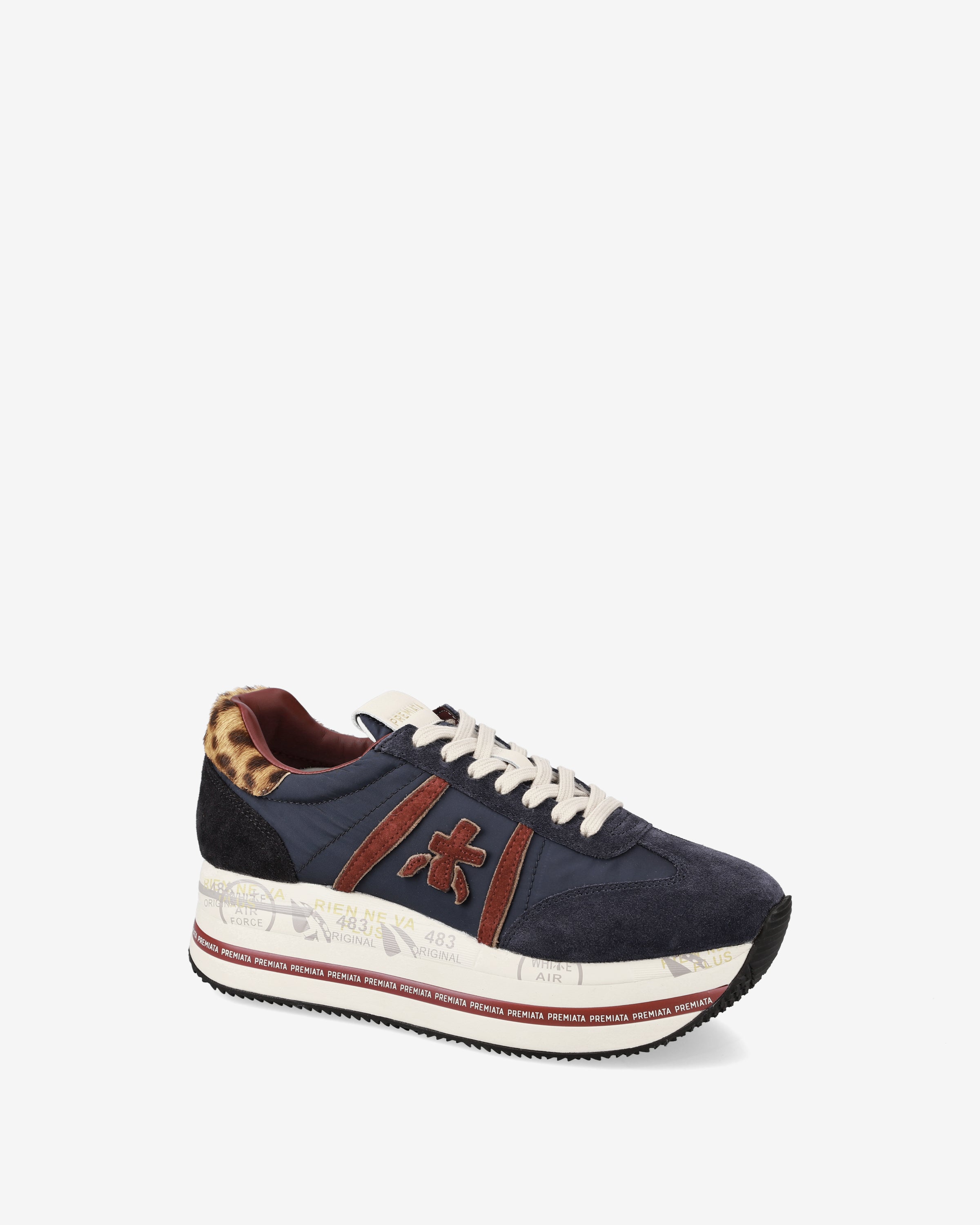 premiata-beth-7743-sneaker-blau-navy-bordeaux-beige image 4