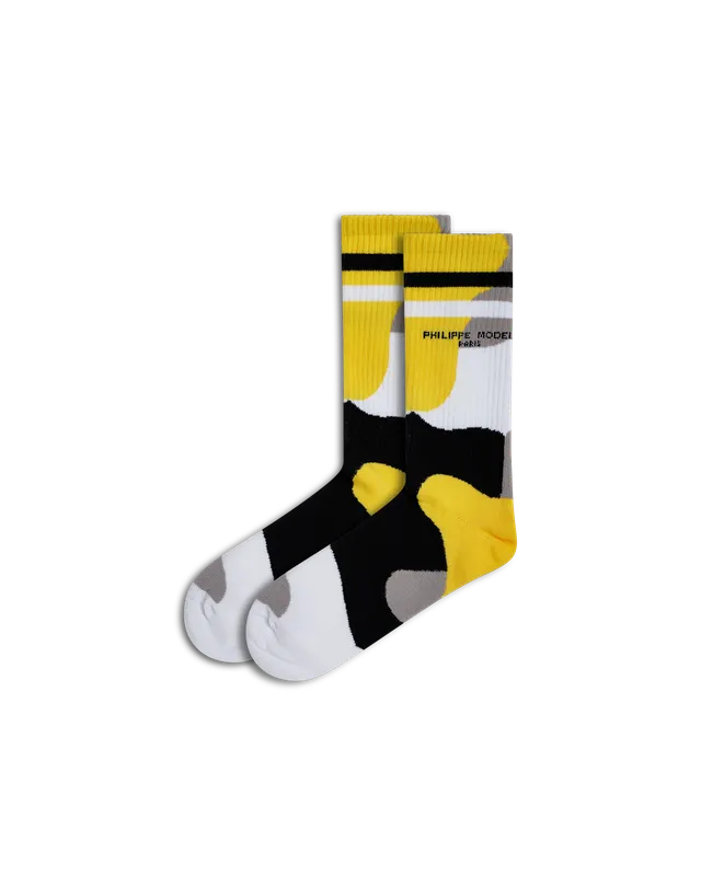 philippe-model-baumwoll-socken-unisex-wei-gelb image 1