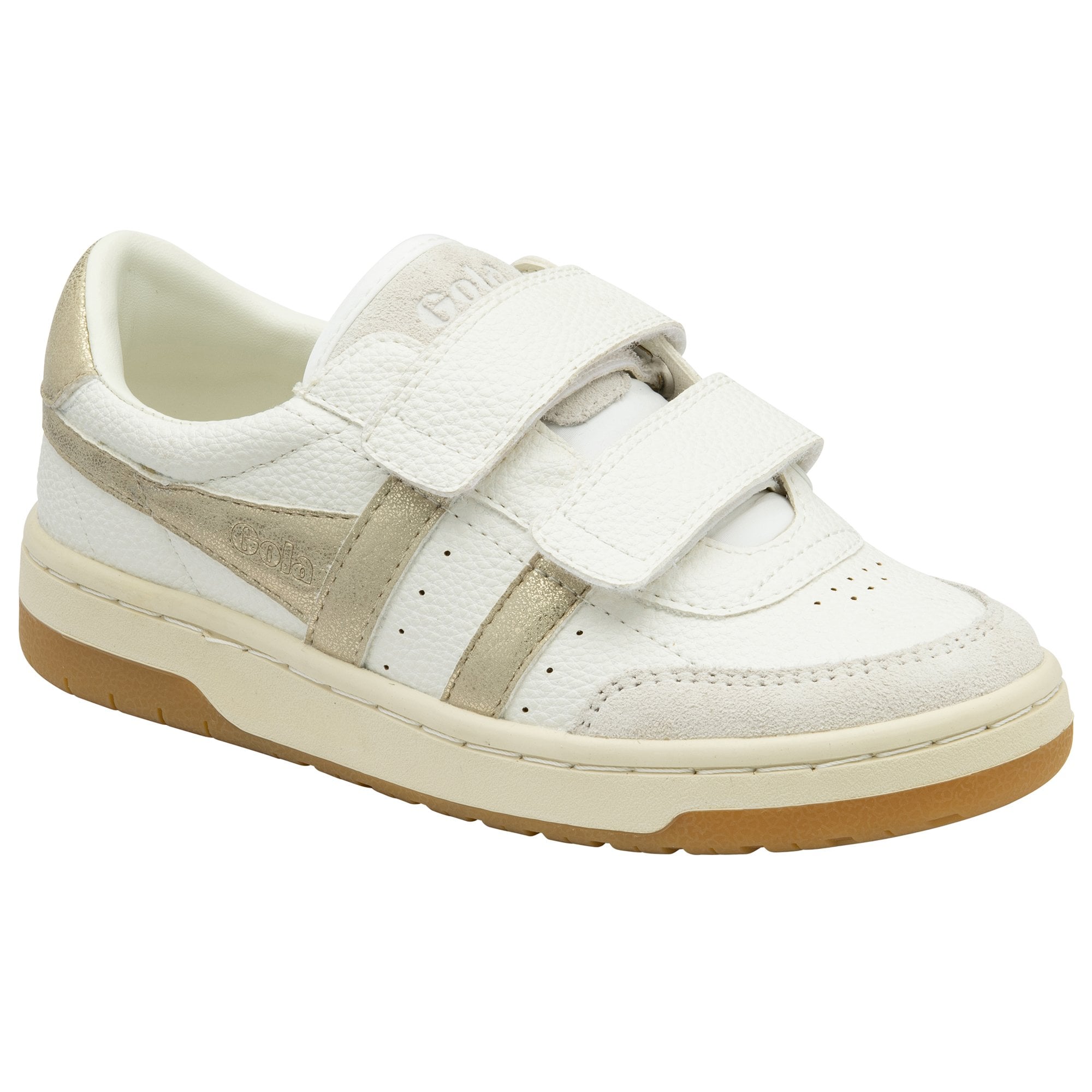 gola-falcon-kinder-sneaker-wei-gold-spiegelriemen image 2