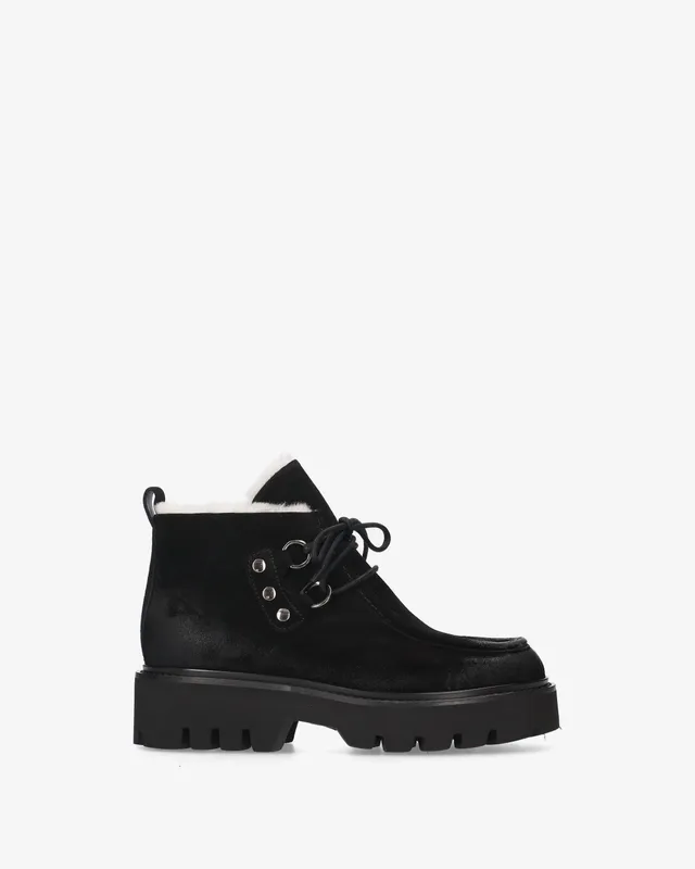 premiata-polacchino-damen-boot-schwarz-crosta-mit-lammfell image 1