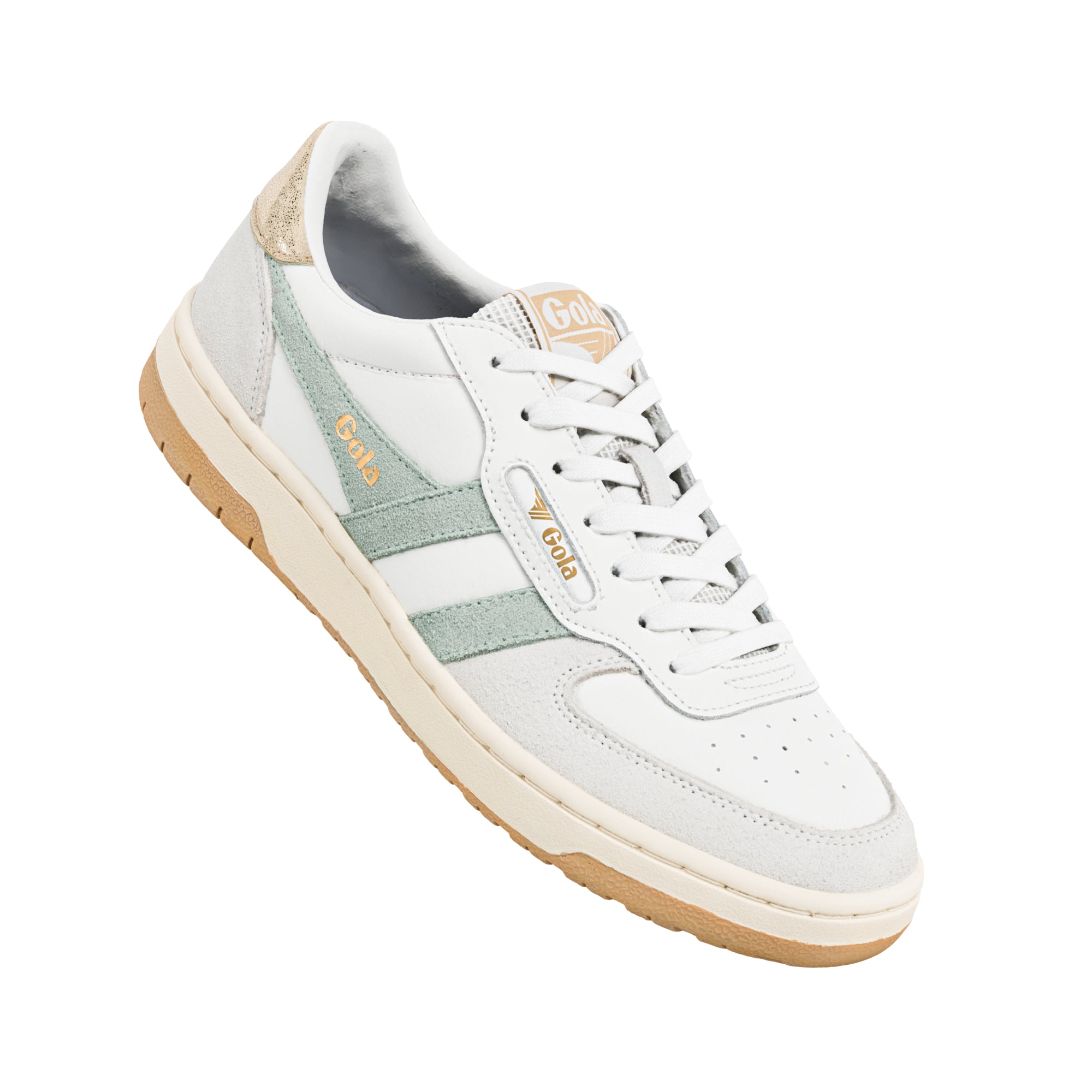 gola-hawk-damen-sneaker-leder-mix-wei-gr-n-gold image 5