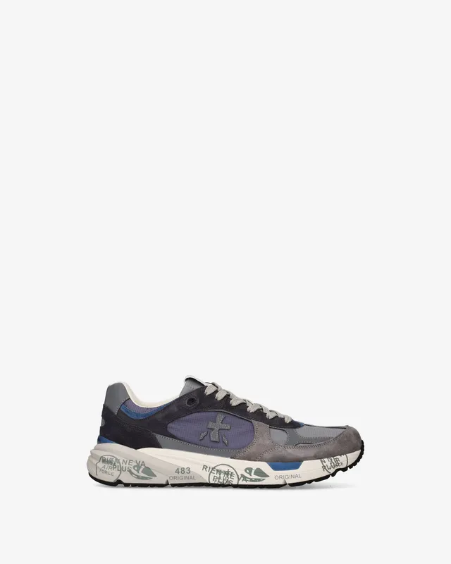 premiata-mase25-8021-sneaker-herren-blau-grau-suede-tech image 1